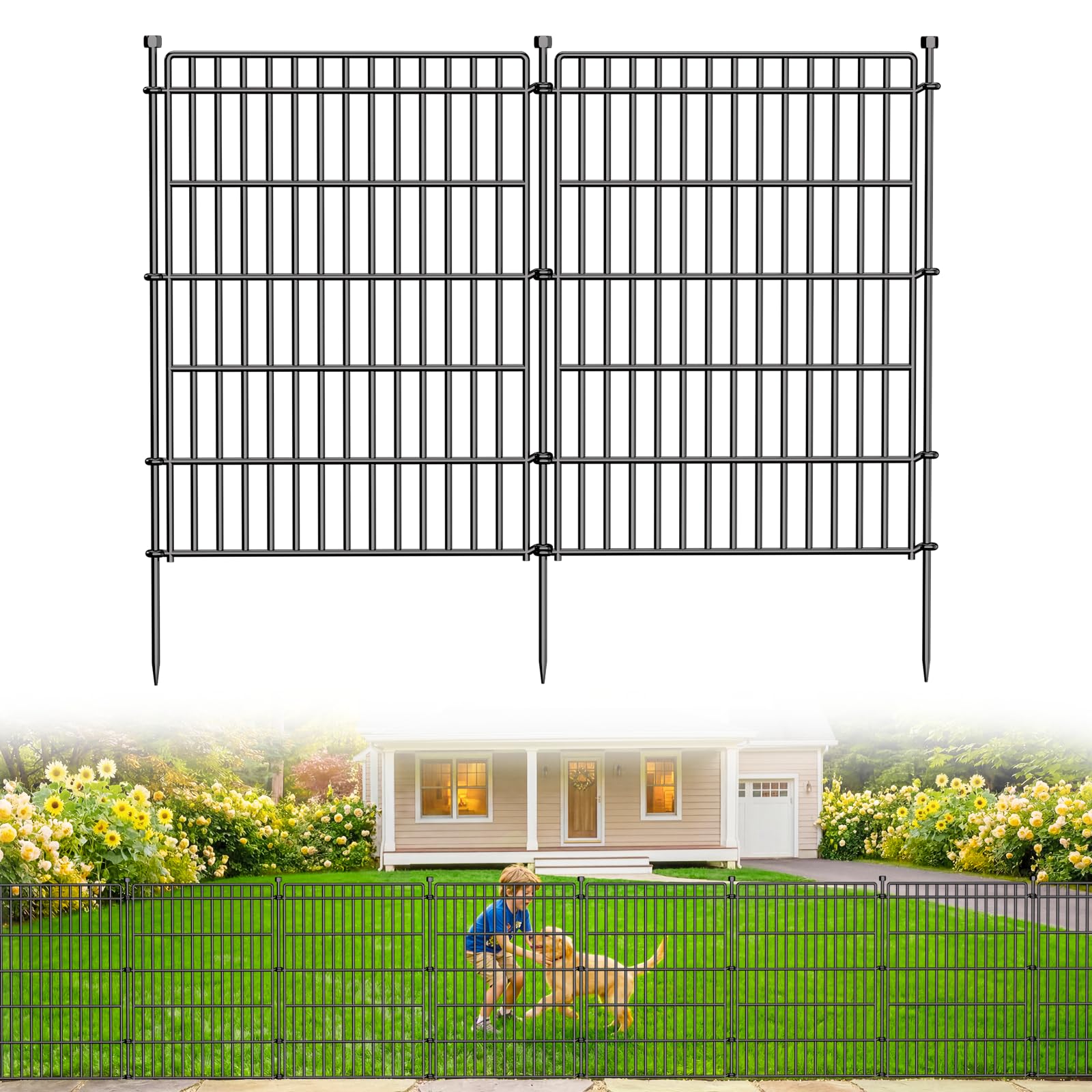 CLEASO 10-Panel No Dig Garden Fence