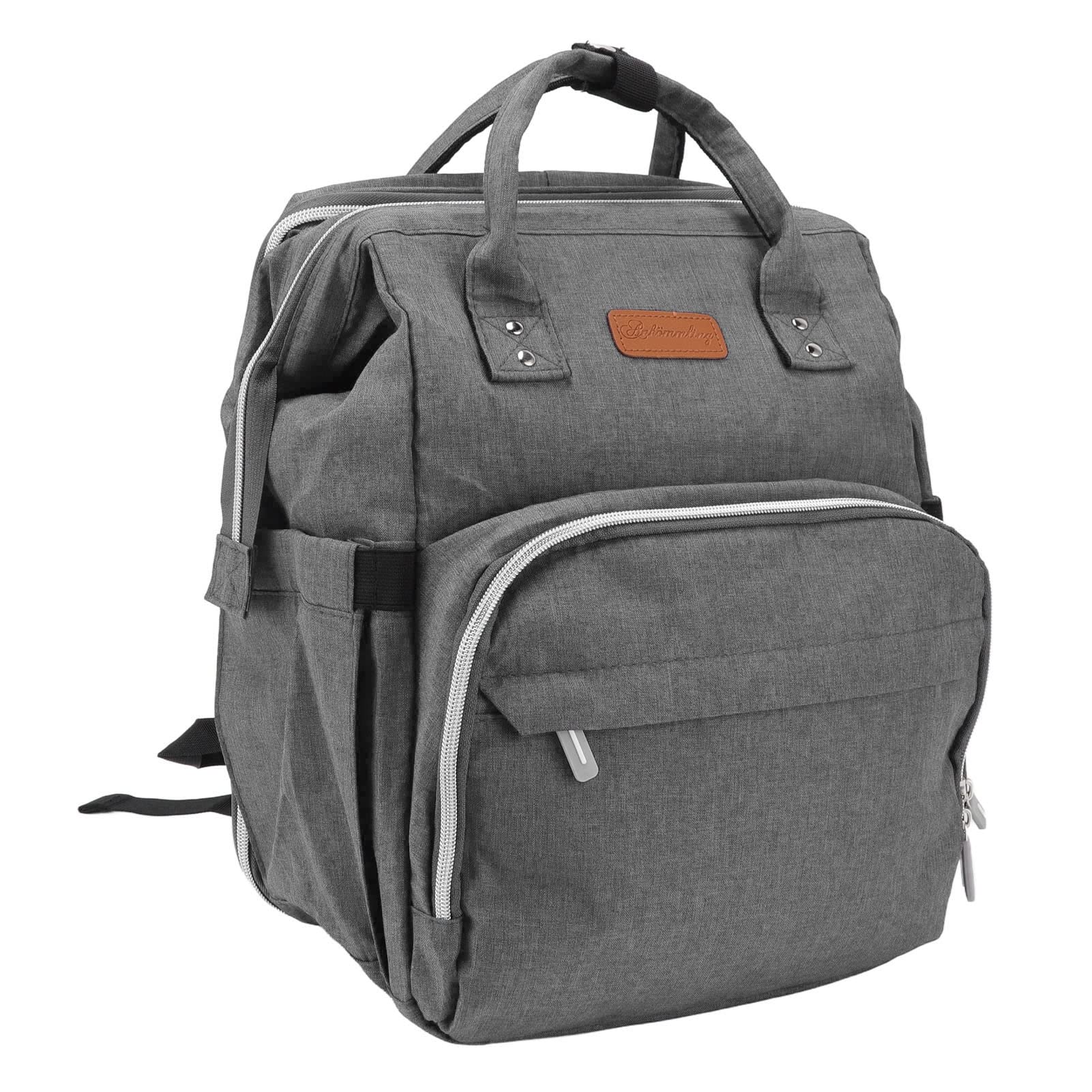 Foldable Crib Bag, Portable Portable Crib Diaper Bag Waterproof Multiple Compartment Design for Outdoor Activities for Travel for Home Gray-image-48