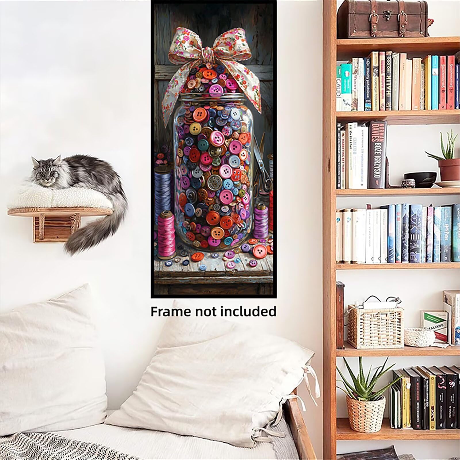Malen Nach Zahlen 50x150cm Leinwand Farbe Malen Nach Zahlen Erwachsene mit Ohne Rahmen, DIY Kreativ Set für Erwachsene mit Pinseln und Acrylfarbe, Zimmer Deko Knopf Landschaft Geschenk, P0M-977