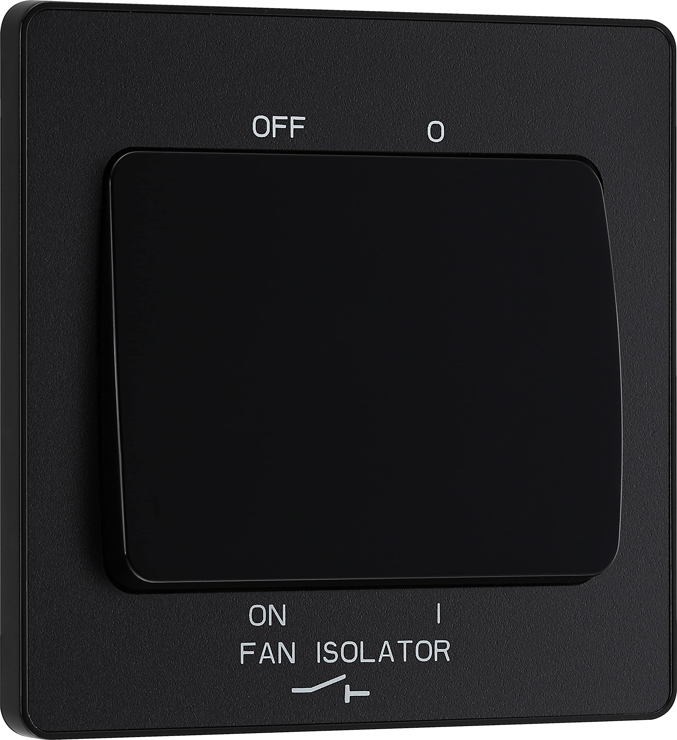 British General Matt Black Bg Electrical Evolve Fan Isolator Switch, Triple Pole