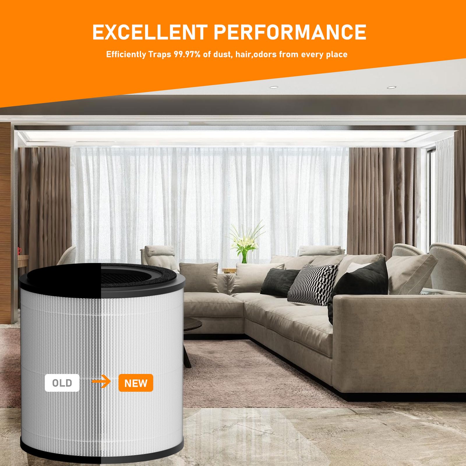 Remplacement Du Pré-Filtre À Charbon Hpa200 Compatible Avec Les Purificateurs D'Air Honeywell