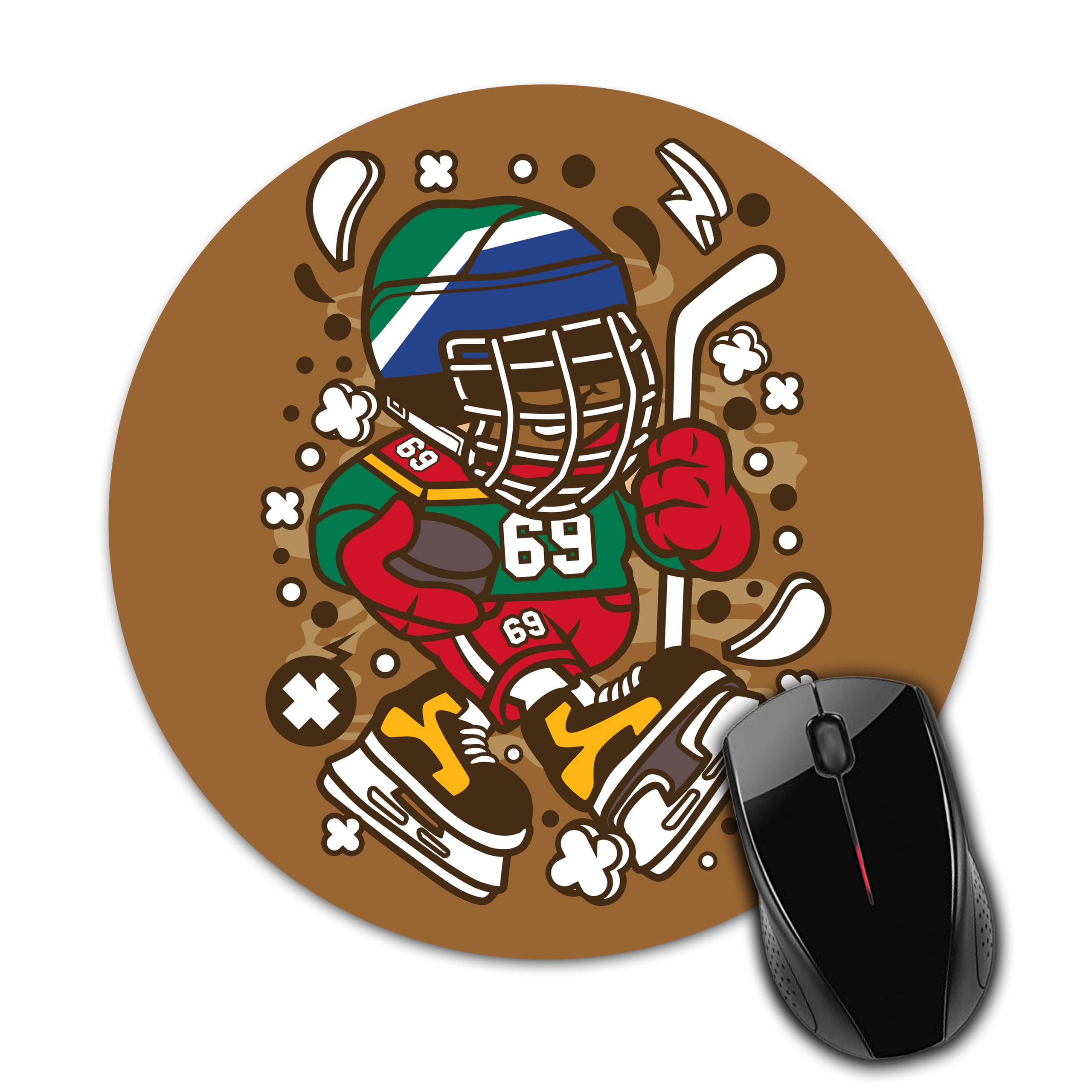 AG BRANDGaming Theme Anti Slip Rubber Base Round Mouse Pad Desktops Computer PC and Laptop for Office and Home, Size 8x8 inches MP-293