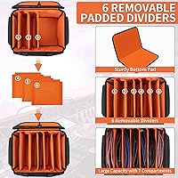 Vista 5 de Bolsa de Archivos de Cables para DJ con 6 Divisores Desmontables Bolsa de Cables de Alta Capacidad para Conciertos para Cables, Equipo de DJ