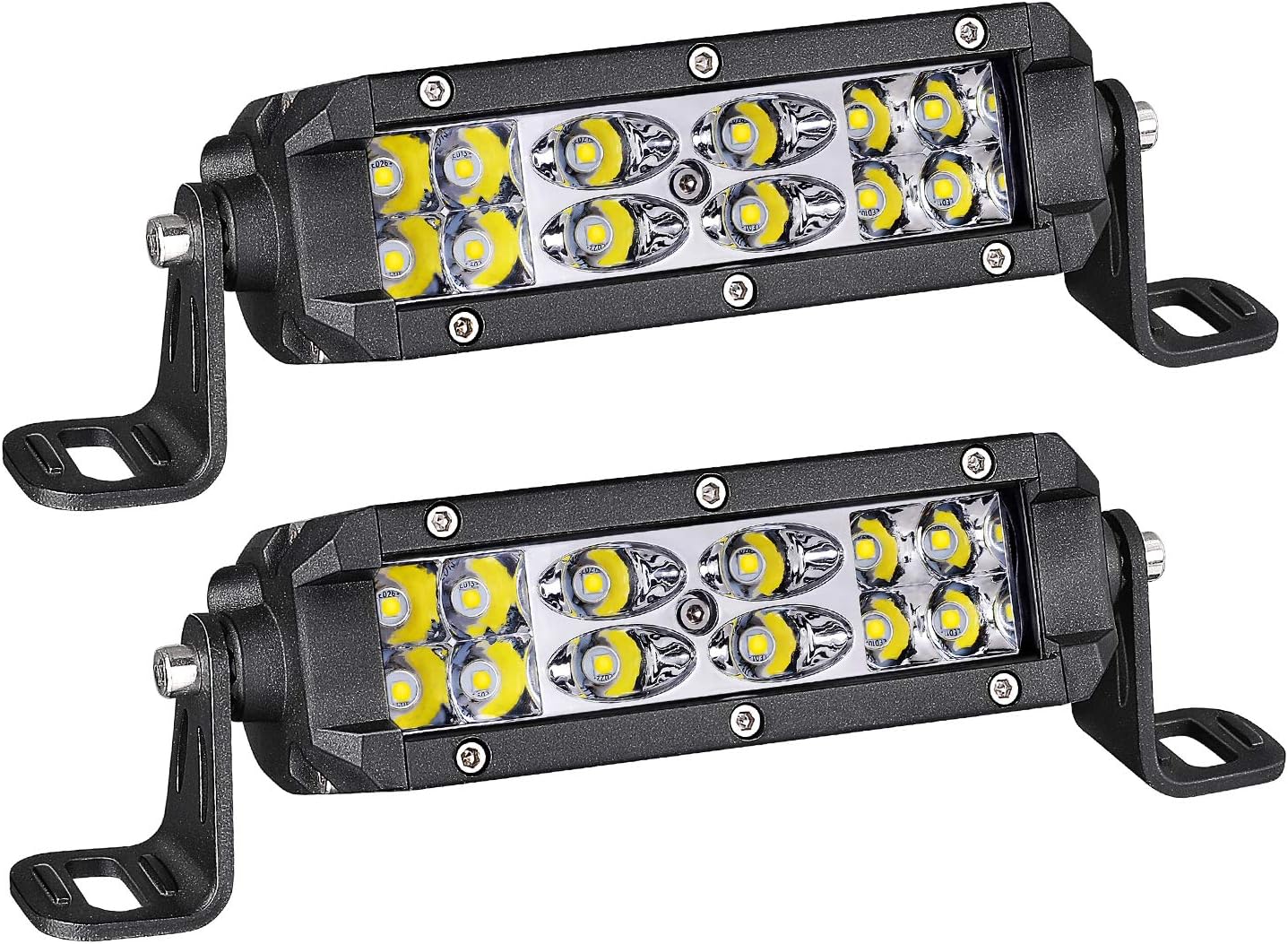 Slim LED Light Bar 5 Inch, AKD Part 72W Spot Flood Combo Small LED Pods Off Road Driving Lights Mini LED Light Bar Slim Work Lights for Trucks Motorcycle UTV ATV SUV Dirt Bike Lawn Mower