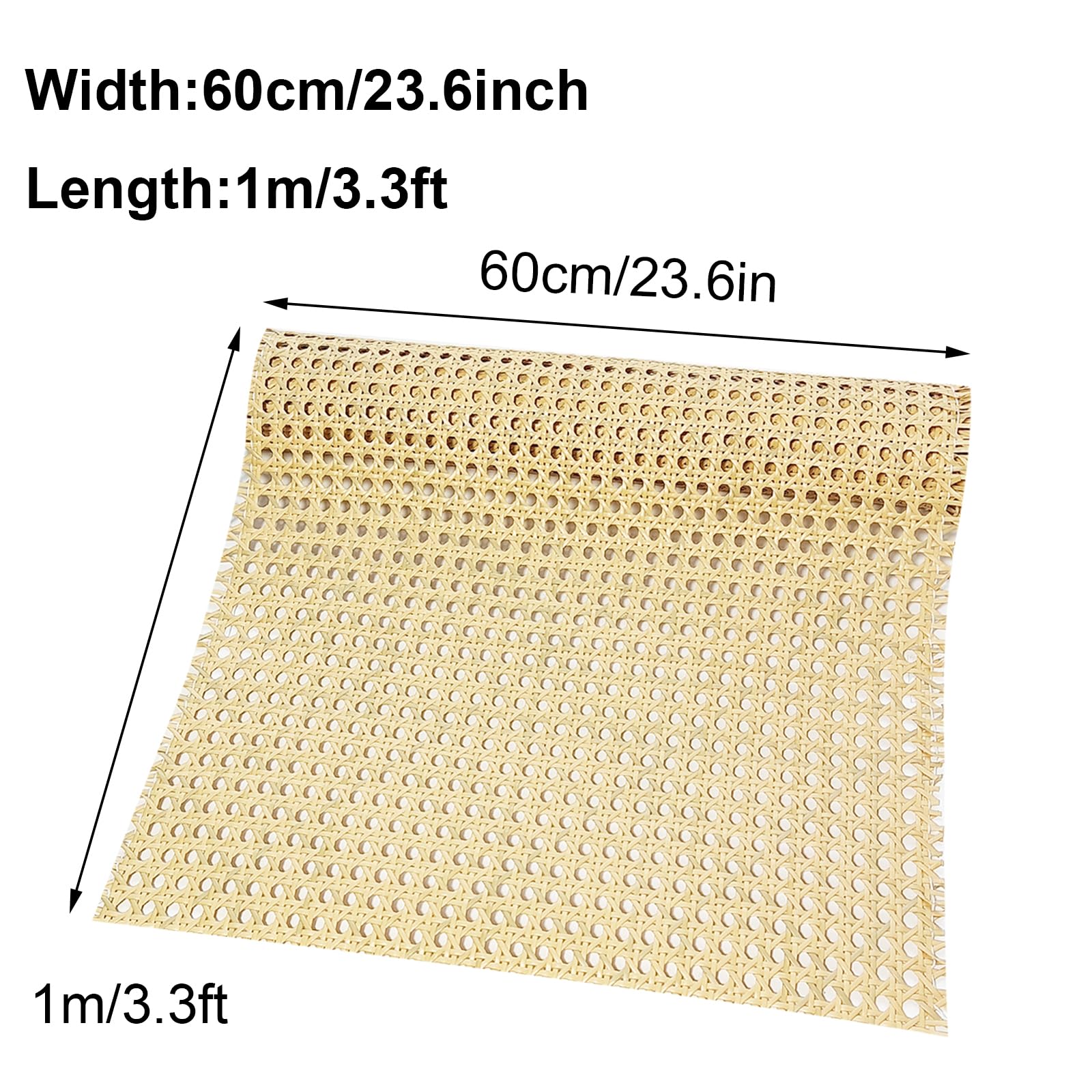24" Width Cane Webbing Roll 6.6ft Plastic Rattan Material for DIY Projects and Furniture Upgrades Ideal for Repairing and Updating Chairs Cabinets Premium Cane Webbing Roll for Home Improvement - Image 3