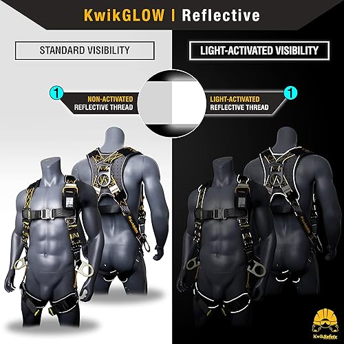 Vista 25 de KwikSafety - Fall Protection Safety Harness - Construction & Roofing Fall Arrest Safety Harnesses - ANSI OSHA Compliant 4.) Paquete de 4 (Ahorre $15)