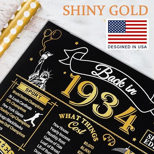 Miniatura 2 de OLOSONG Tarjeta de cumpleaños 90 para hombres y mujeres, divertidos regalos de cumpleaños 3D emergentes para abuela, mamá, papá, en 1934, feliz