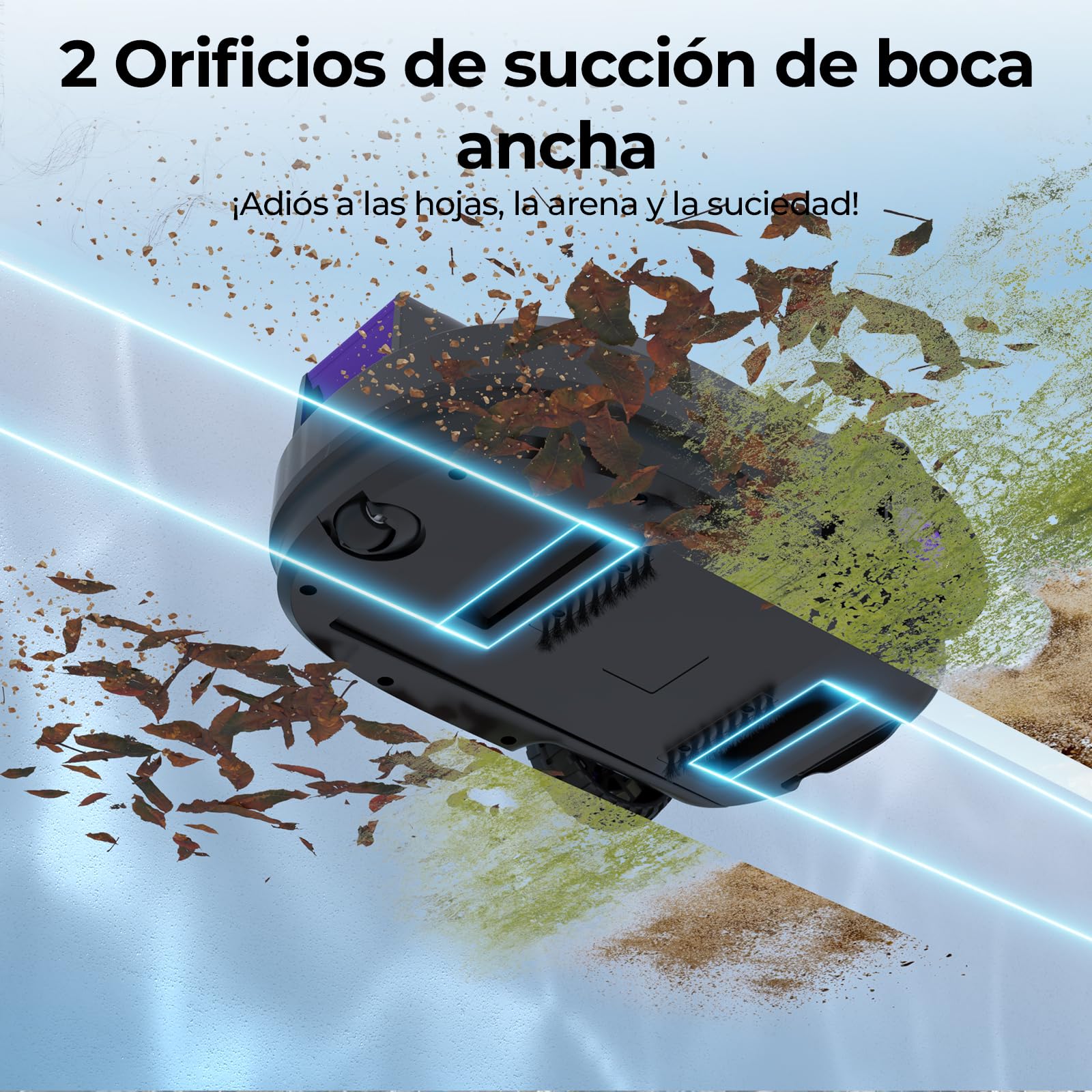 S2 Robot Limpiafondos Piscina, Batería de Doble Motor, 130Min de Autonomía para Piscinas Elevadas de hasta 100m², Sube Pendientes de 18°, Estacionamiento Auto, Doble Filtración