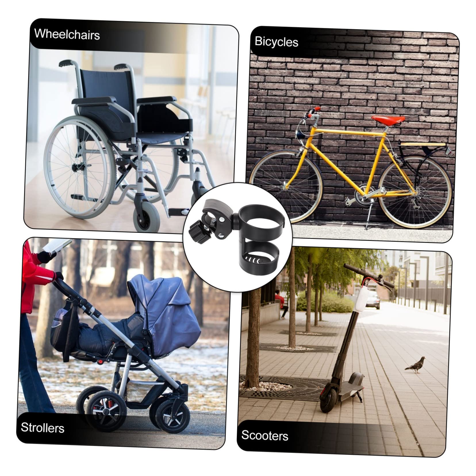 Healeved Cup Holders for Bikes Strollers Universal Drink Holder for Water Bottle Coffee Cup Detachable Milk Bottle Rack