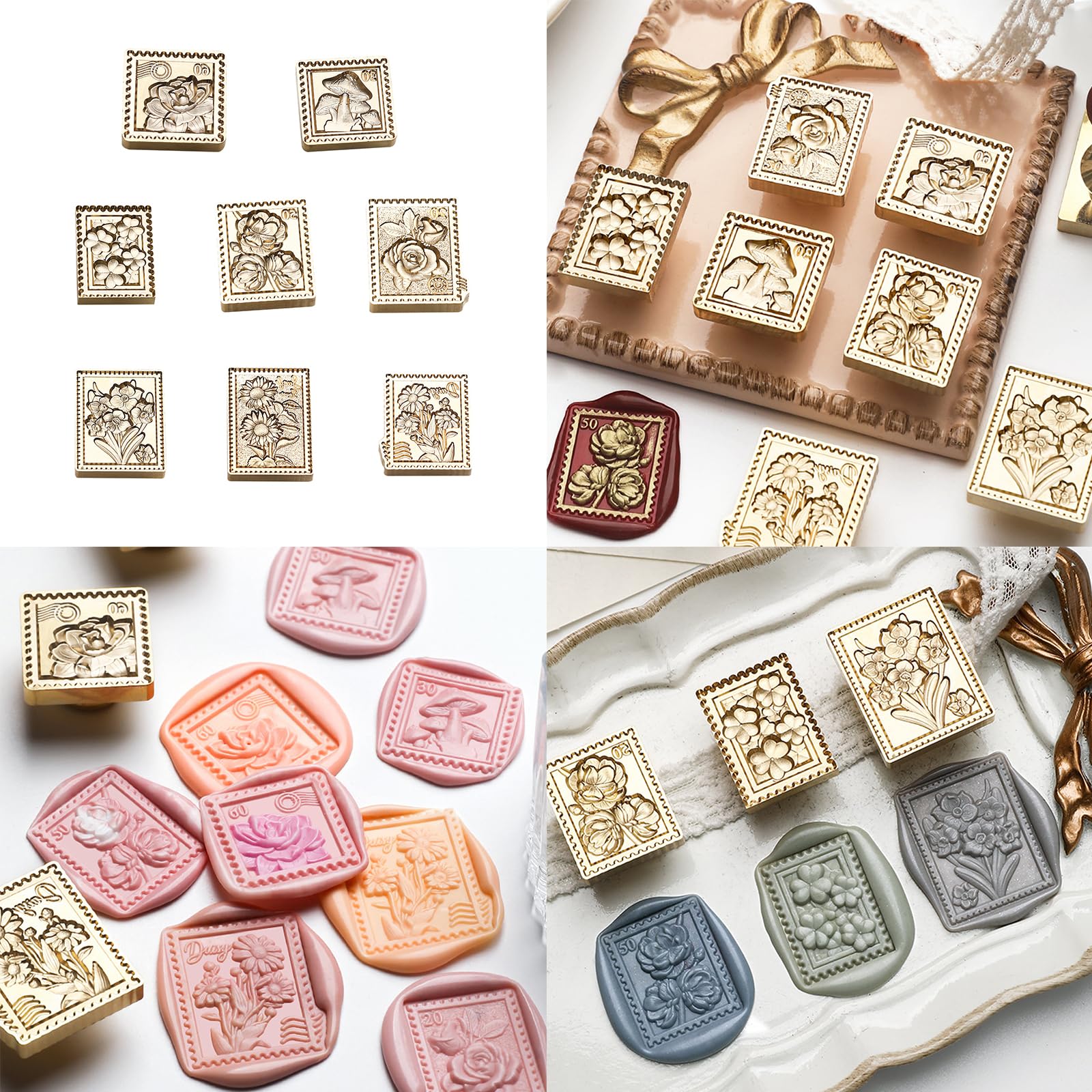 Emboss Wax Seal Stamp Head Removable Sealing Brass Stamp Head for Gifts Envelopes Invitations Greeting Cards Decorations