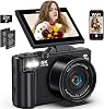 5K Digital Camera for Photography, 75MP WiFi Vlogging Camera for YouTube with 3 180° Flip Screen, 18X Zoom UHD Autofocus Video Camara with 32GB SD Card, 2 Batteries