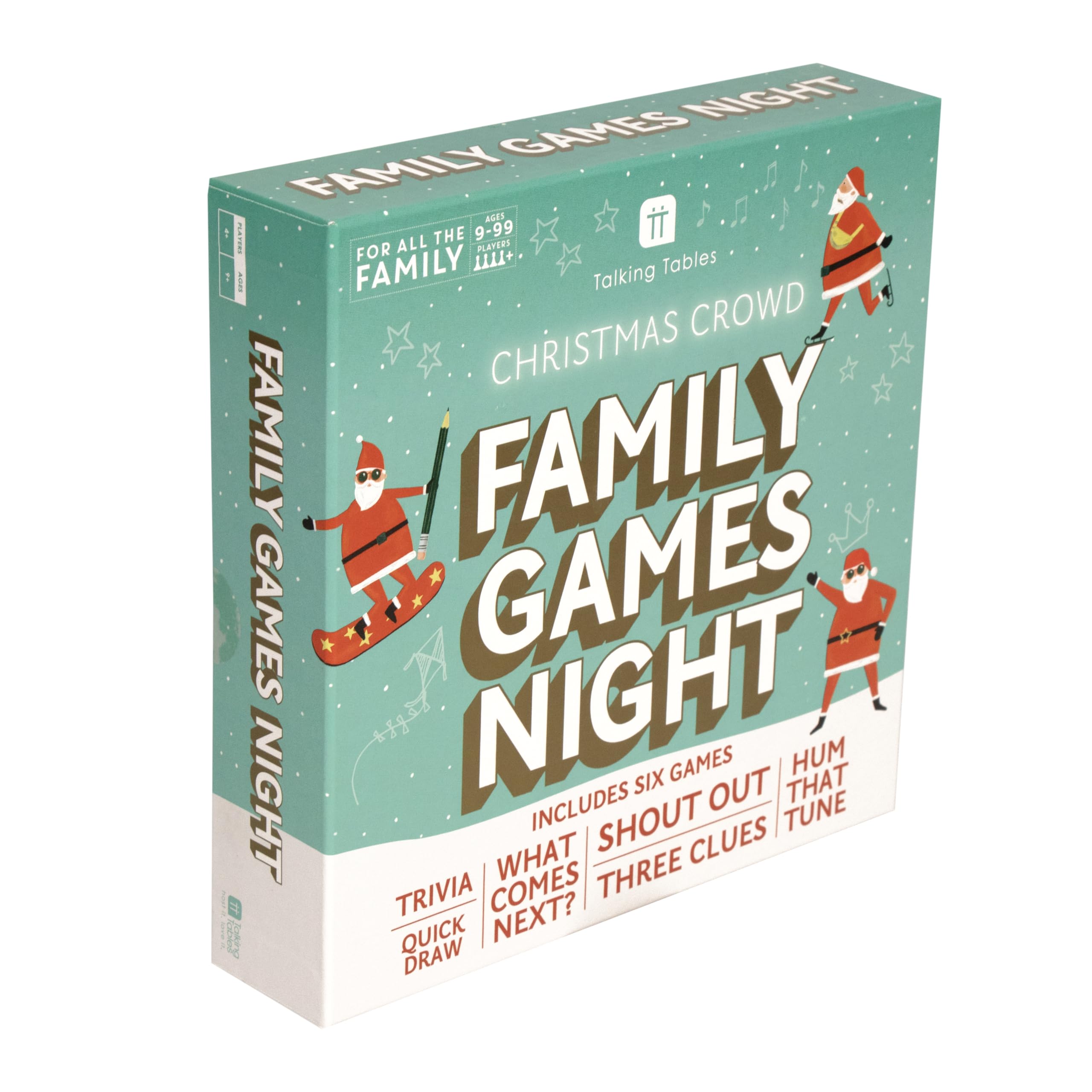 Talking Tables Christmas Family Games Night Christmas Board Game for Kids Activity for Xmas Day Secret Santa Gift Six Games Compendium Includes Charades - Image 2