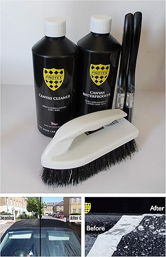 Miniatura 2 de PROTEX Kit de cuidado superior suave convertible con limpiador de lona e impermeabilizador, 1 litro, dos cepillos aplicadores y un cepillo de