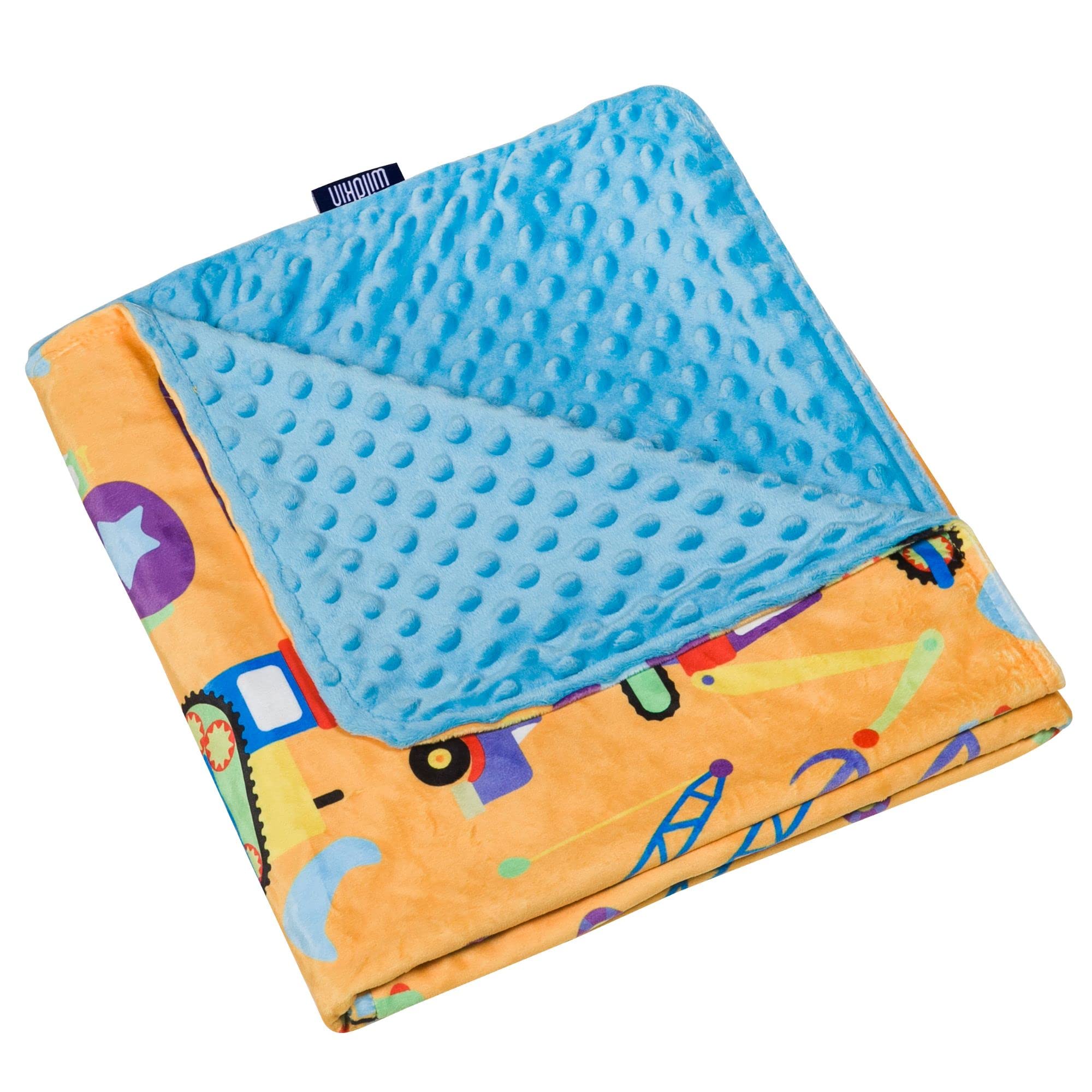 Wildkin Trains Planes & Trucks Plush Throw Blanket - 40"x60" Ultra Soft Blue Blanket For Toddlers & Kids | Lightweight & Machine Washable
