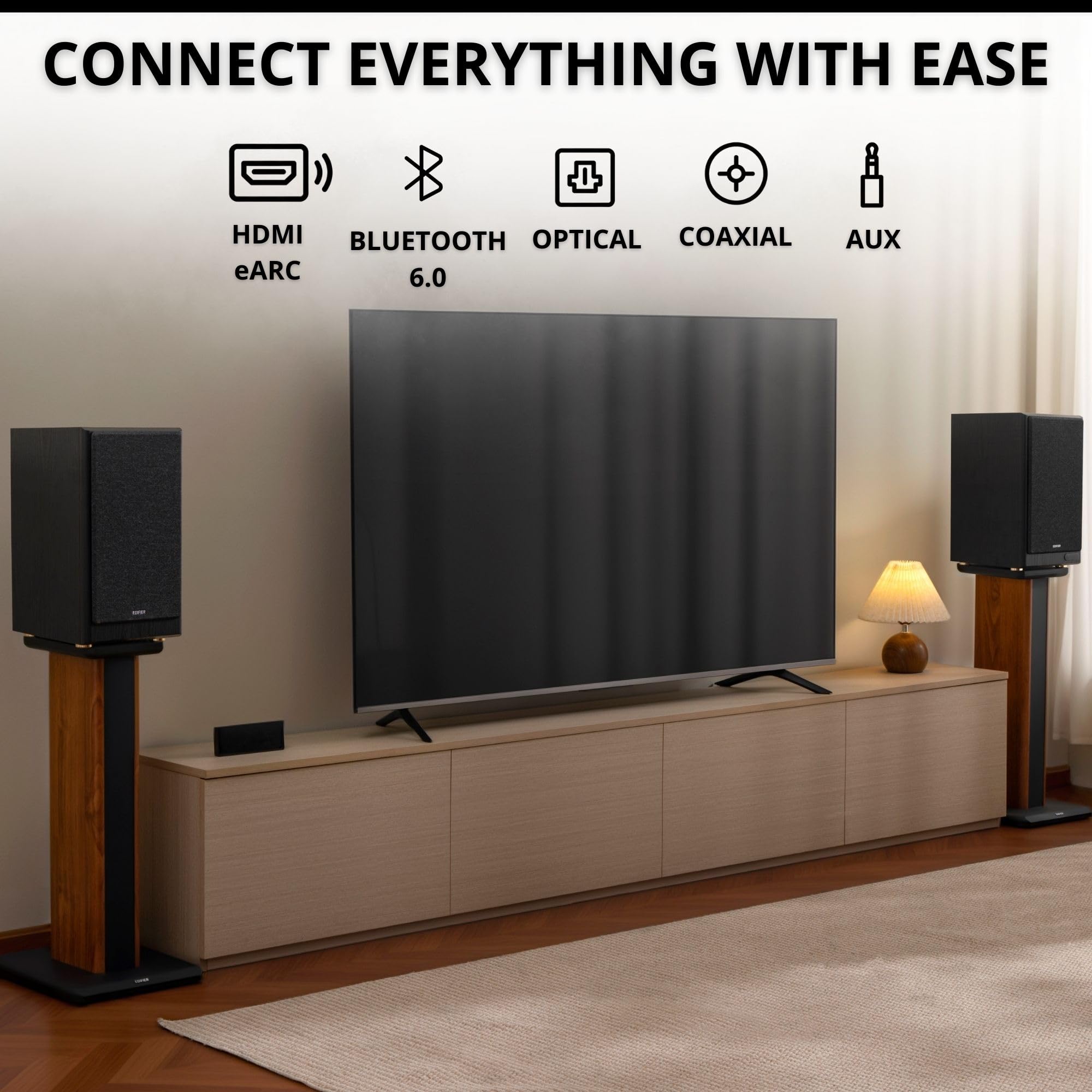 Edifier R2750DB MKII Altavoces Autoamplificados, Altavoces Activos HiFi 144W RMS. Sistema 3 Vías con Bluetooth 6.0, HDMI eARC, Audio Alta Resolución 24bit/96kHz y Sub out, Negro
