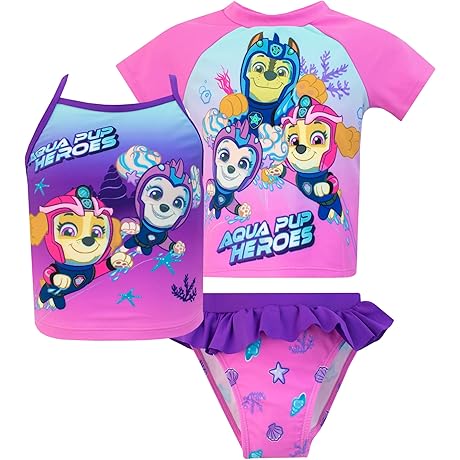 Paw Patrol Bathing Suit for Girls: Aqua Pups Swimwear Ensemble
