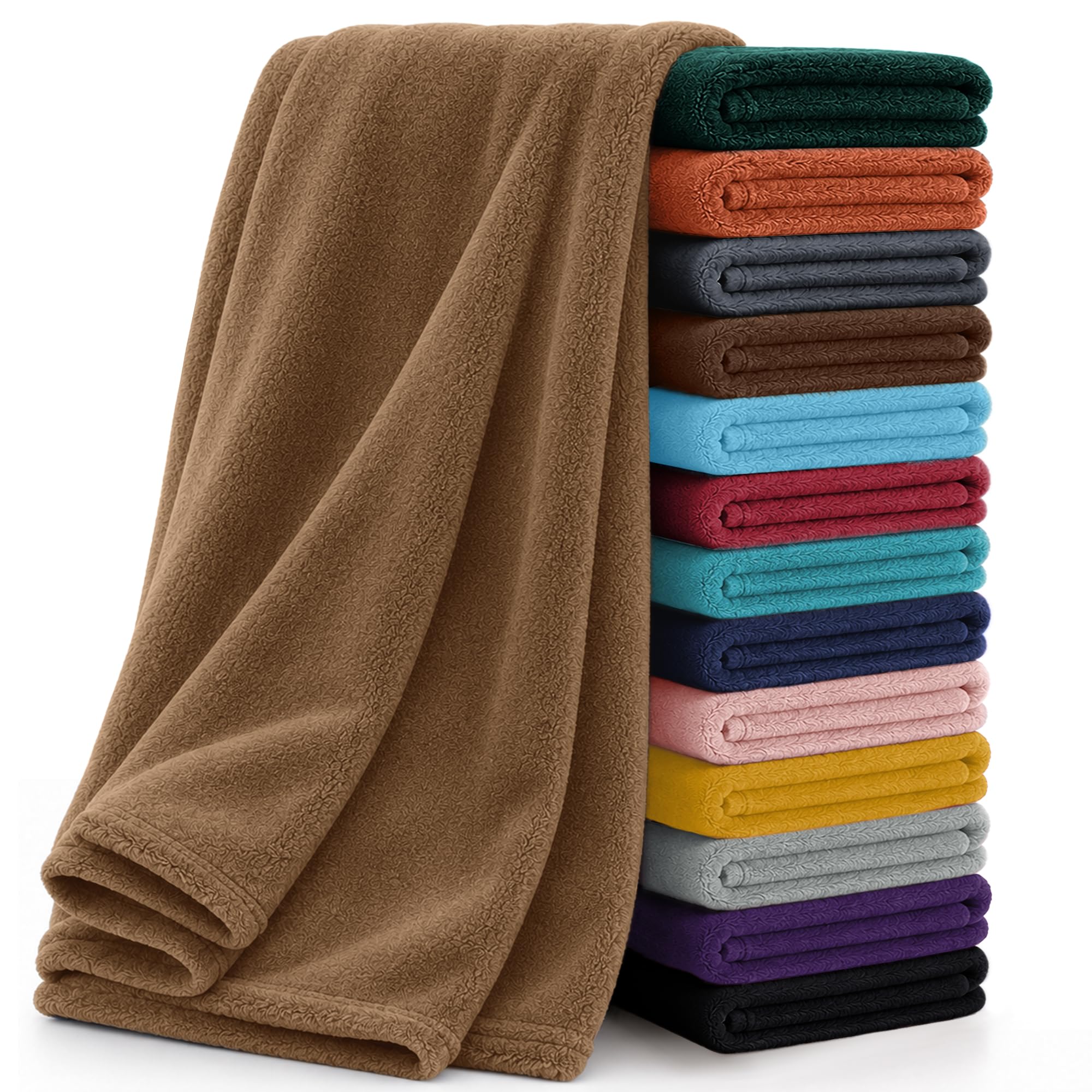 BedLooms Fleece Blanket Single Camel Throw for Sofas Fluffy Blankets