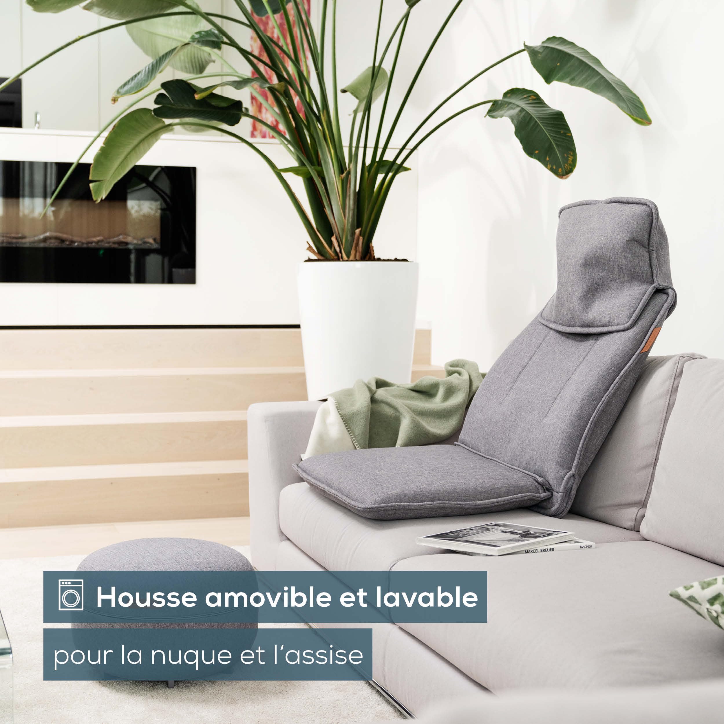 Beurer MG 330 Housse de siège de massage Shiatsu, 3 zones et 2 intensités, massager pour la nuque, le haut et le bas du dos, massage simulant la pression des mains au niveau de la nuque