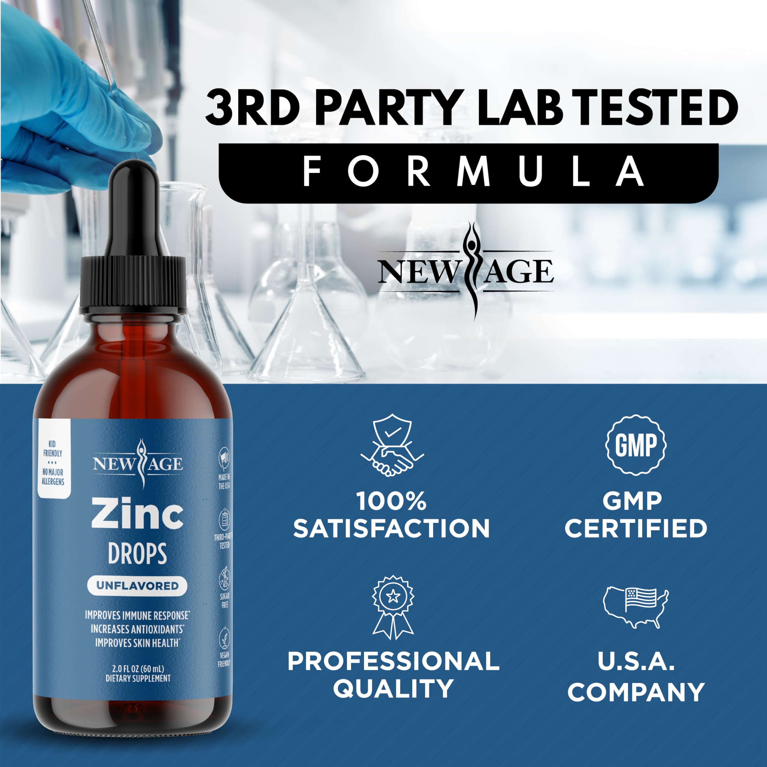 NEW AGE Liquid Zinc Drops for Adults & Kids by NEW AGE, Zinc Sulfate for Immune Support, Vegan, Non-GMO & Gluten Free, 60 Day Supply, 2-Pack — Amazon image 7