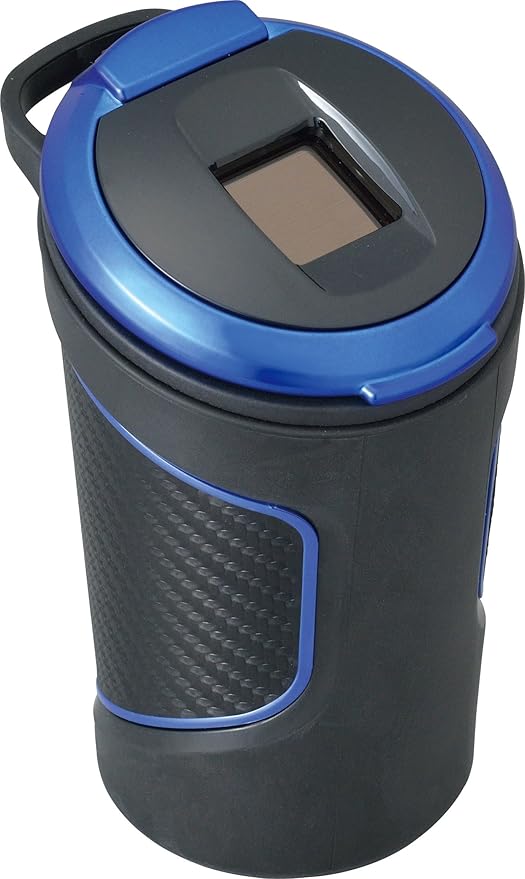 Amazon セイワ Seiwa 車用 灰皿 ラバーソーラーアッシュ ドリンクホルダー型 カーボン調 メタルブルー Led付き W872 灰皿 シガーライター 車 バイク