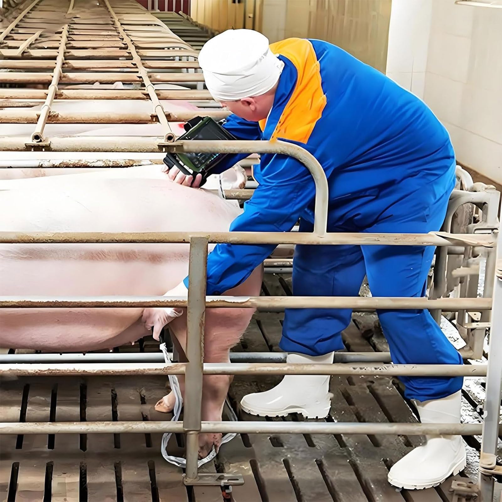Ecógrafo Veterinario Portátil Para Control De Gestación Detector De Ultrasonido Veterinario De Mano Pantalla LED 5.6" Con Sonda 3.5 Mhz Para La Gestación De Cerdos Y Ovejas(Pigs and Sheep)