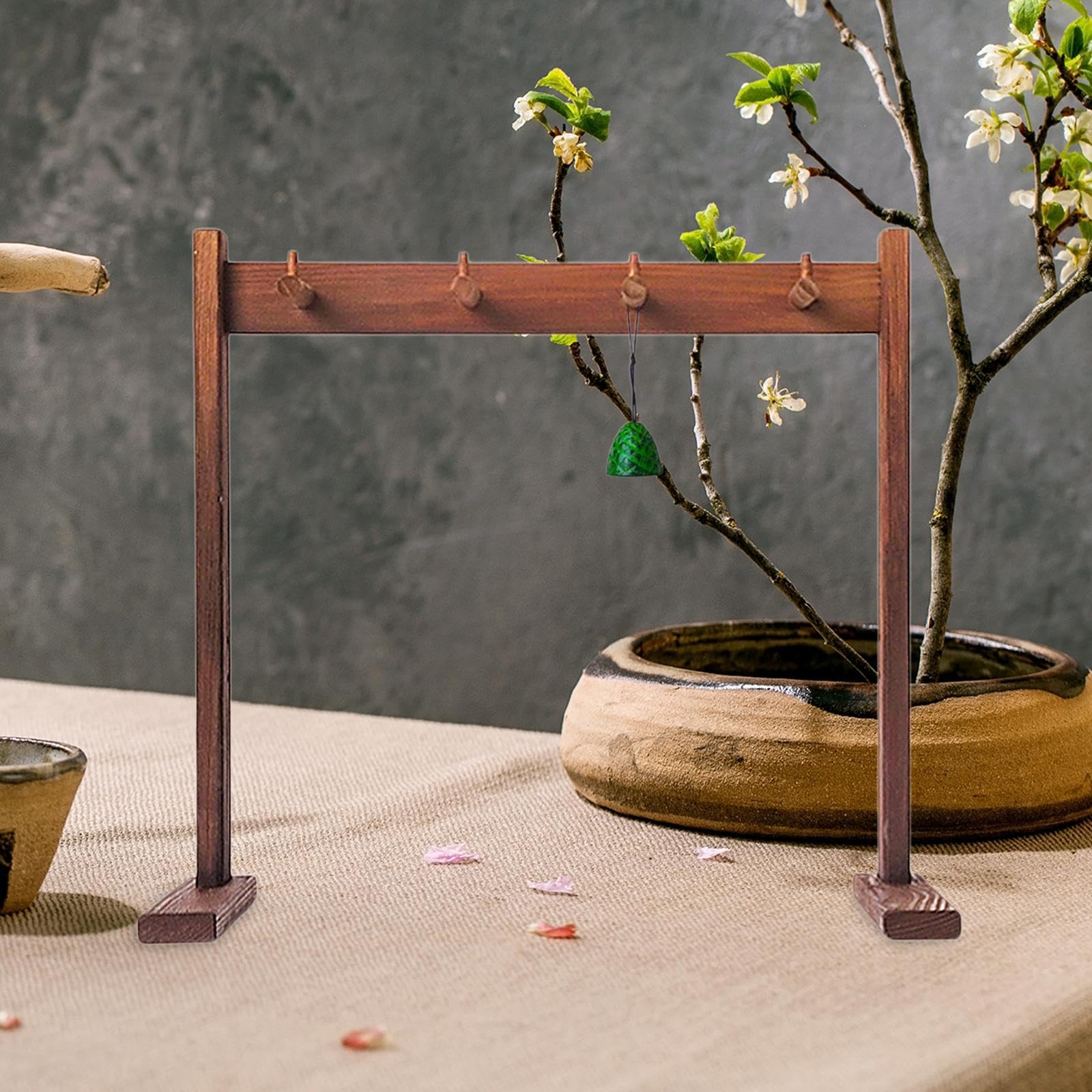 Colcolo Supporto per carillon a in legno, centrotavola da interno, elegante supporto sospeso per gong, per esposizione, camera da letto, sala da tè, S