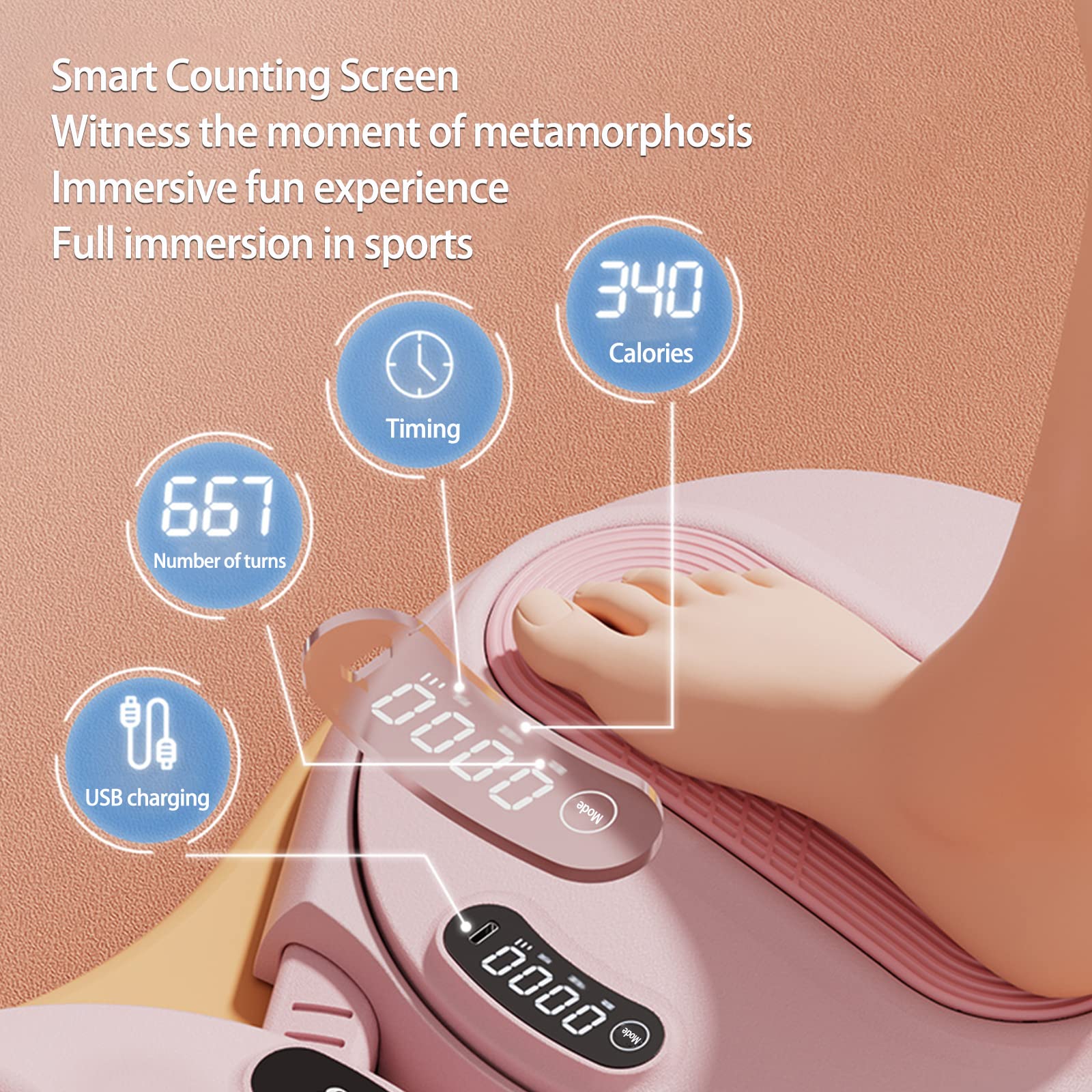 Ab Waist Twist Board, Adjustable Waist Trainer Twisting Disc with Handles, Non-Slip Bottom, Ab Twister Board for Slimming and Strengthening Abdominal & Stomach Exercise (Pink)