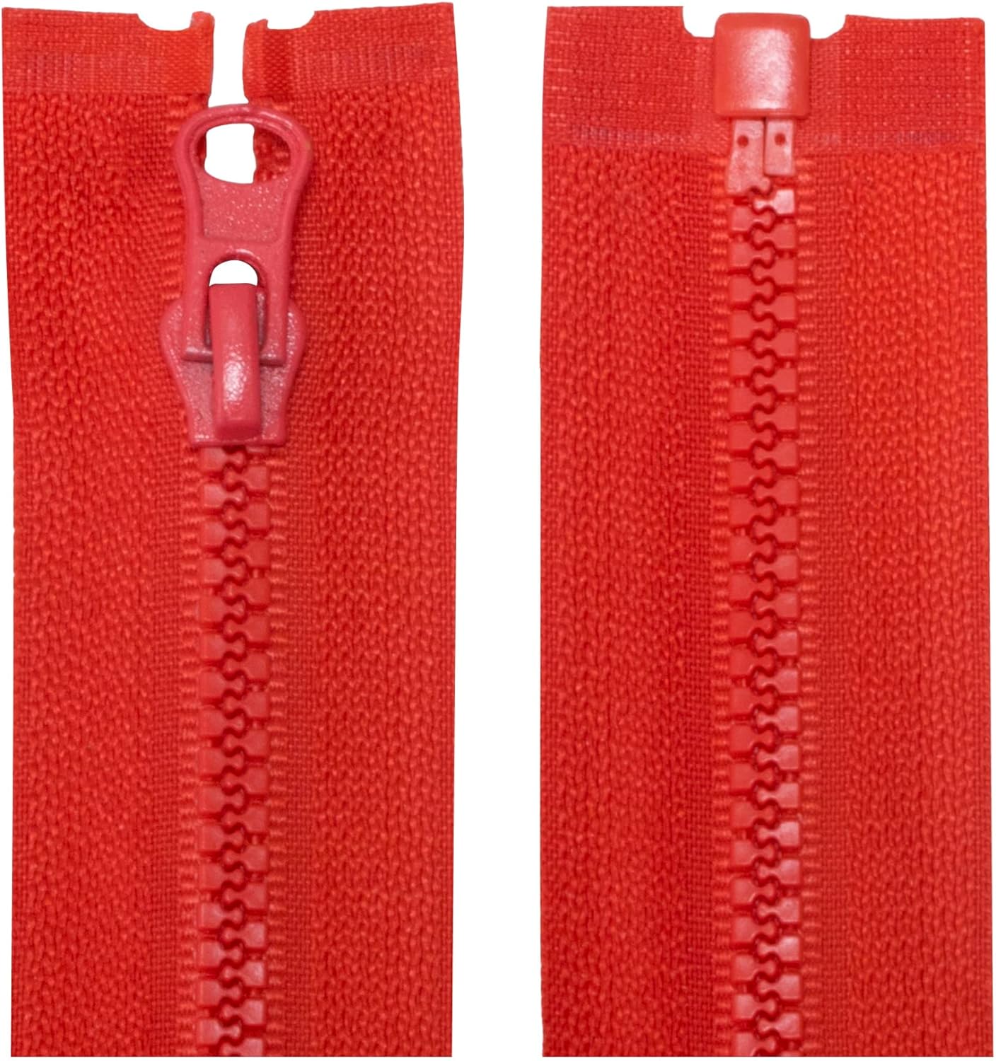 AERZETIX - C63872 – Set of 2 No.3 Injected Zippers 50 cm Separable – Decorative Pull – Metal Slider – Red – Mesh Zip Clothing Sewing Haberdashery Jacket
