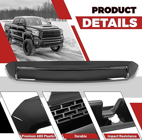 Miniatura 3 de HECASA Cuchara de capó compatible con Toyota Tundra 2014-2021 de repuesto para 761800C030 TO1231102 REPT133702 Rejilla delantera negra superior