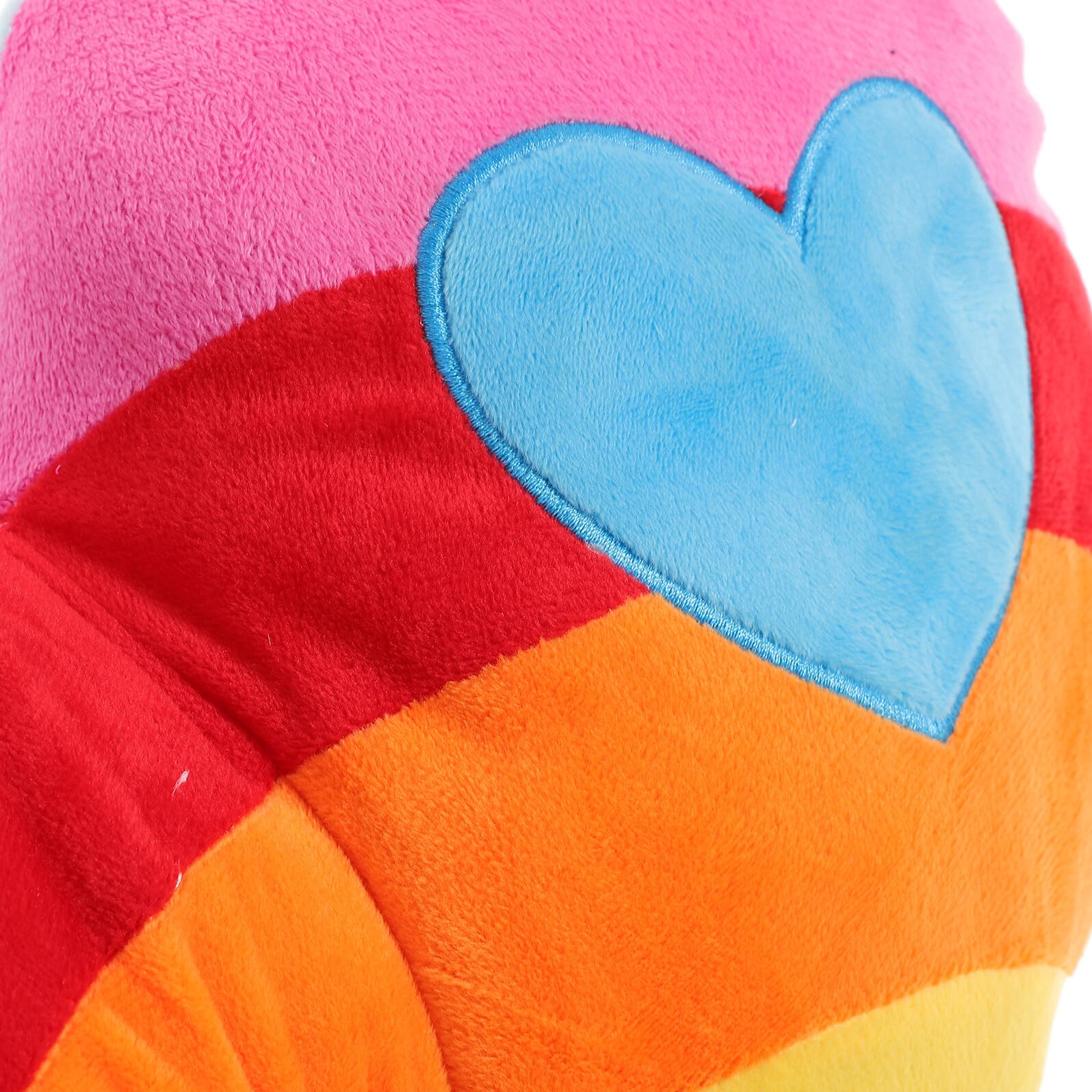 Cuscino Cuore Arcobaleno Peluche Soffice e Morbido Cuscino Forma di Cuore per Divano Auto e Casa Imbottitura in Cotone PP Regalo San e Compleanno