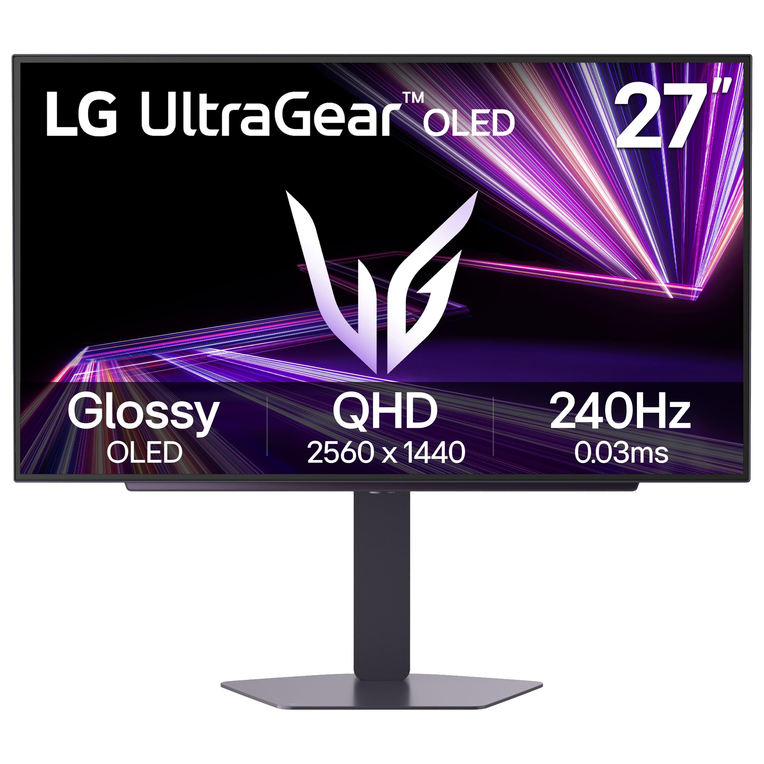 LG 27GX704A-B 27-inch Ultragear OLED Gaming Monitor QHD 1440p 240Hz, 0.03ms, NVIDIA G-Sync, AMD FreeSync Premium Pro, HDMI, USB, Tilt/Height/Swivel/Pivot Stand, Black