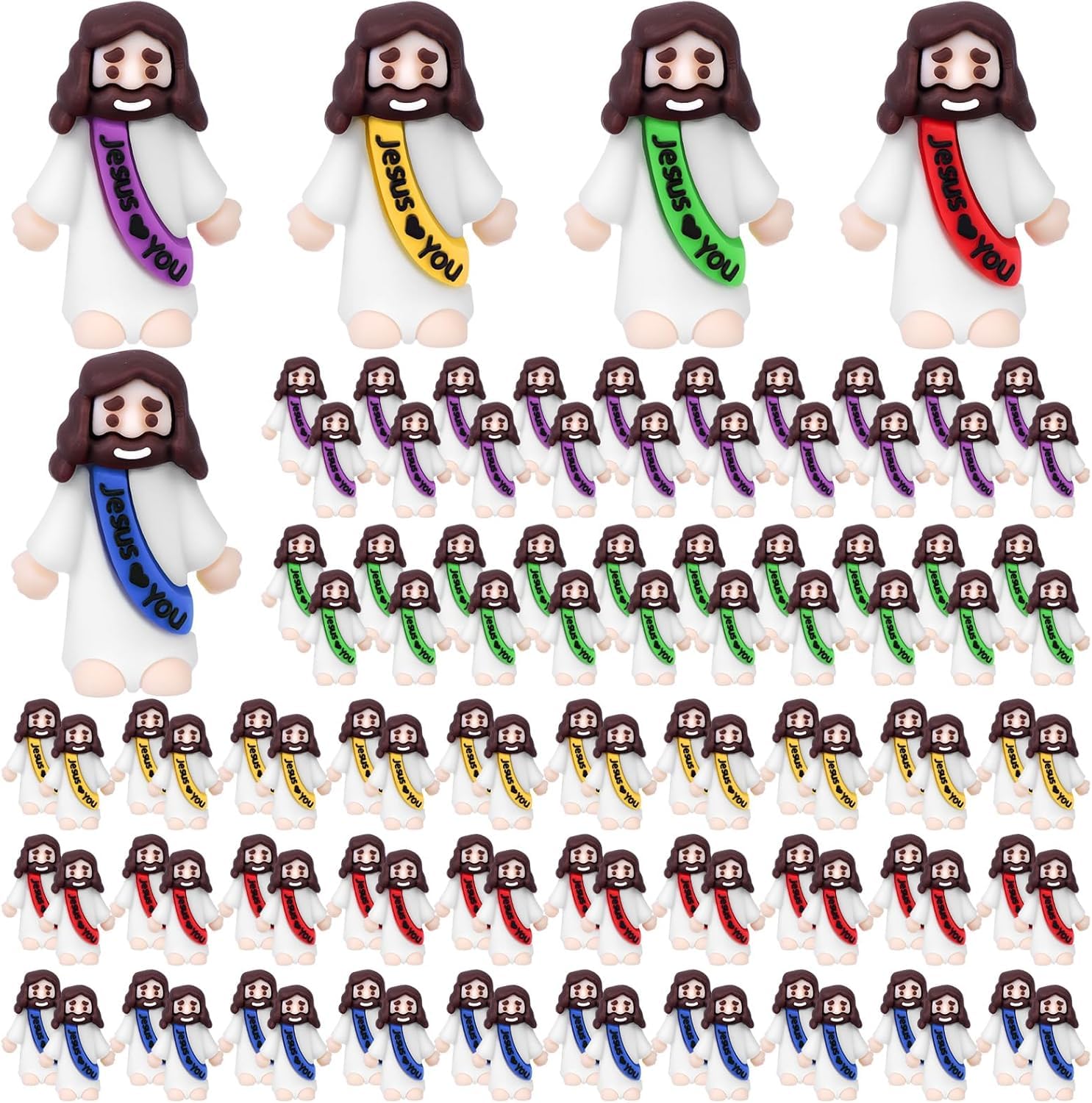 50/120 Pc Mini Jesus Figures Jesus Loves You Religious Tiny Jesus Cute Doll