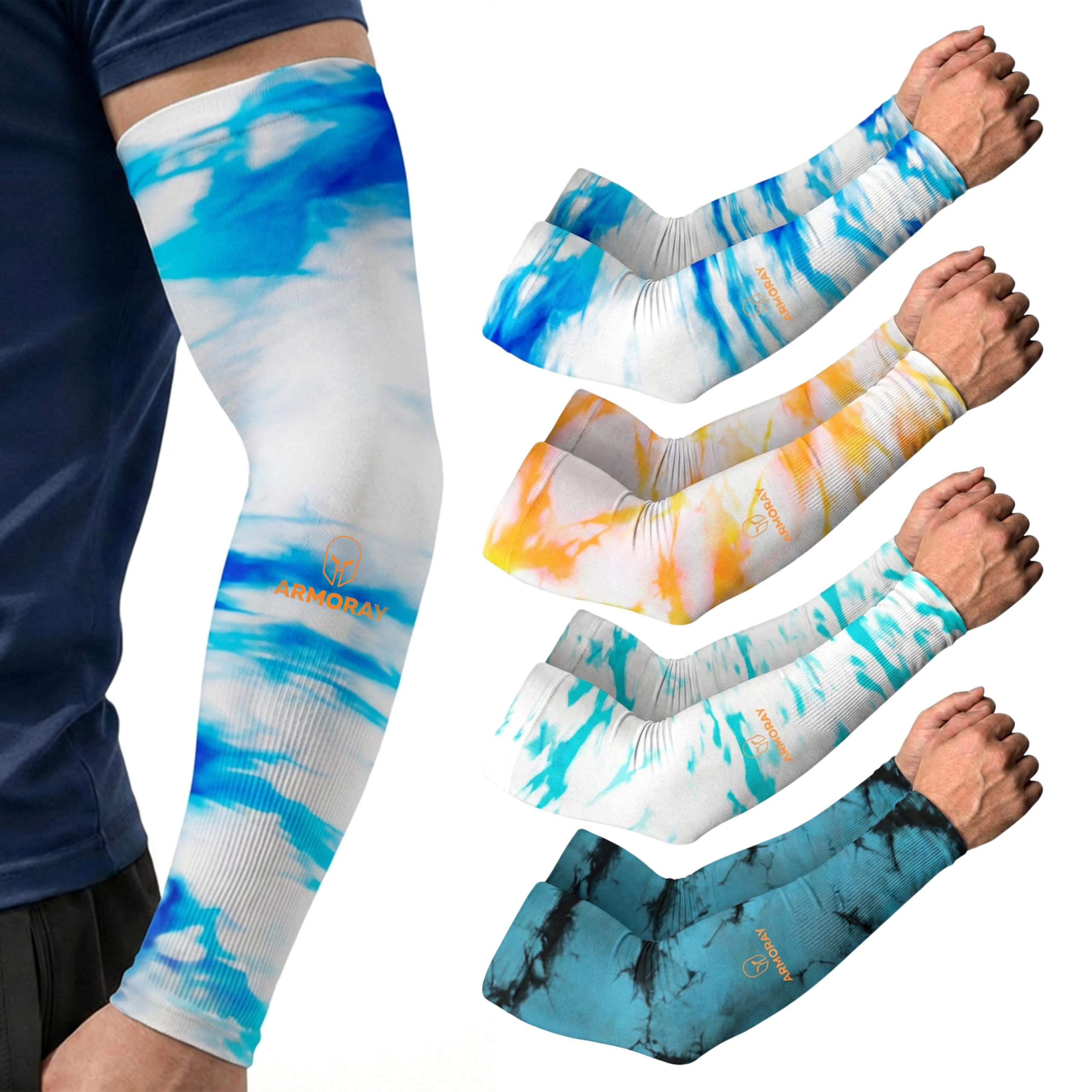 ARMORAY Arm Sleeves for Men and Women - UV Sun Protection Cooling Compression - Tattoo Cover Up Sleeve for Daily Wear &amp; Work