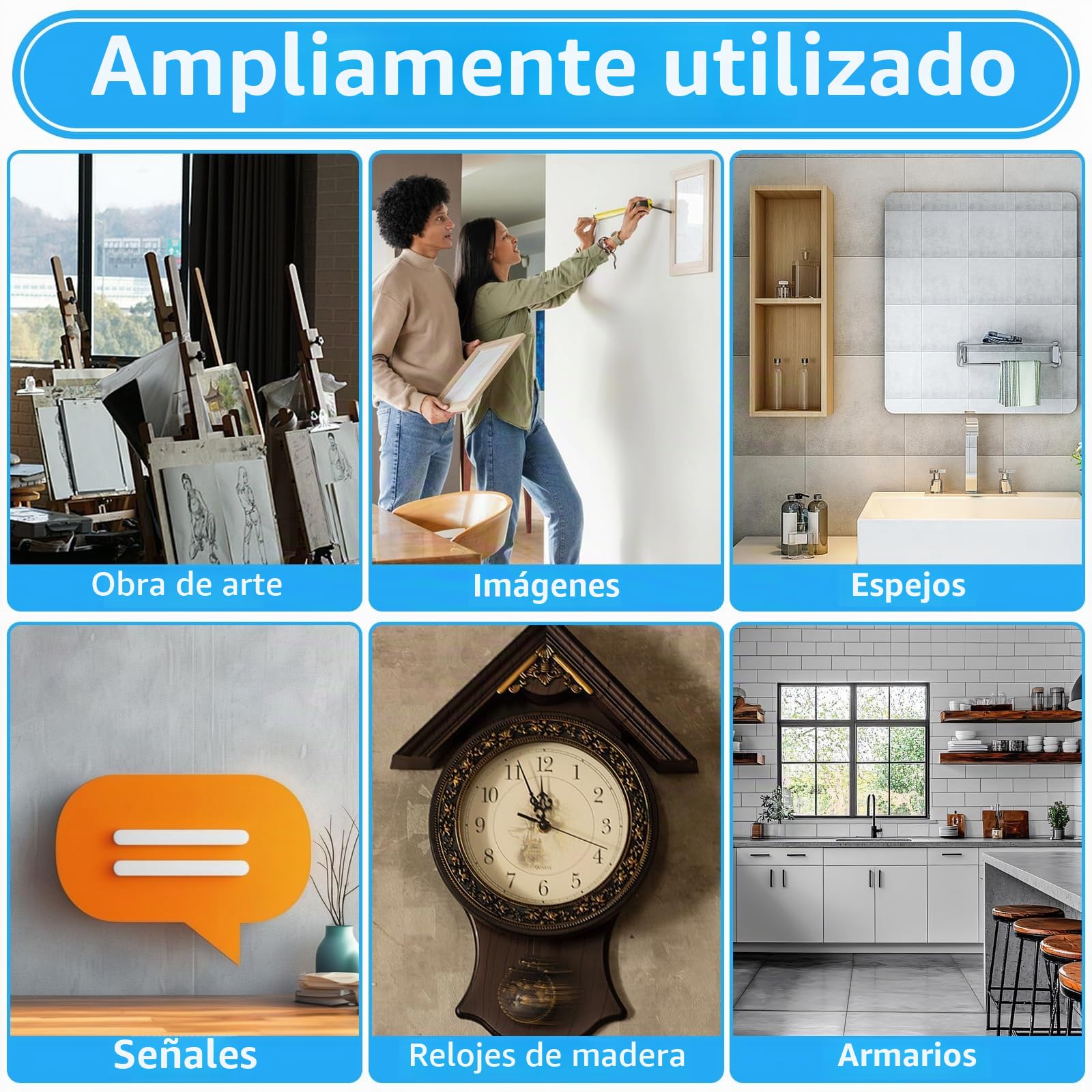YAYODS 6 abrazaderas en Z para colgar - 30 cm French Cleat Riel de suspensión con tornillos - Soportes de pared entrelazados para fotos, espejos, obras de arte, pinturas