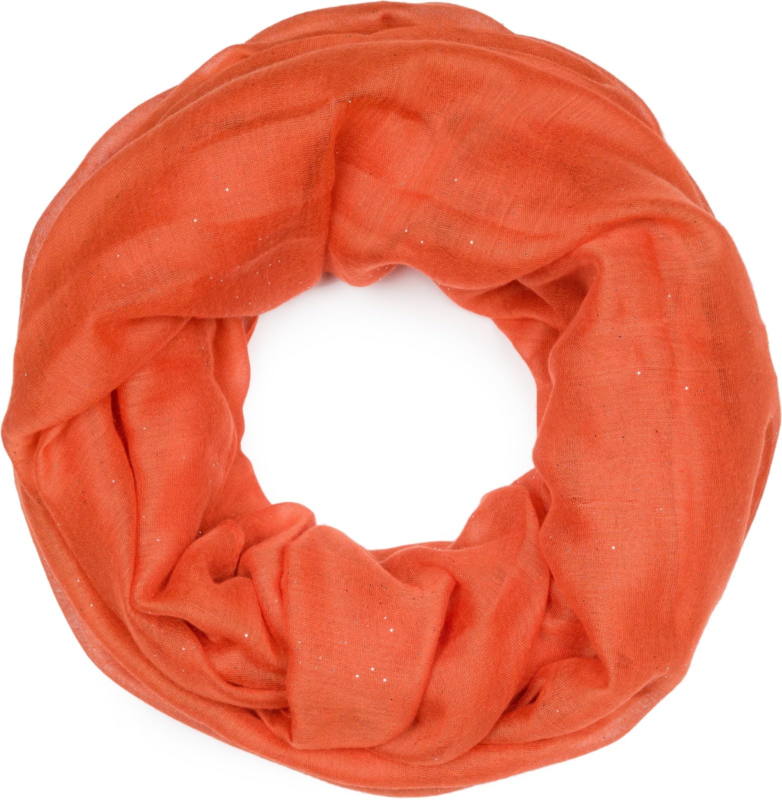 Stylebreaker Women's Orange Elegant Glittering Tube Scarf, Uni, 01018090, Colour: