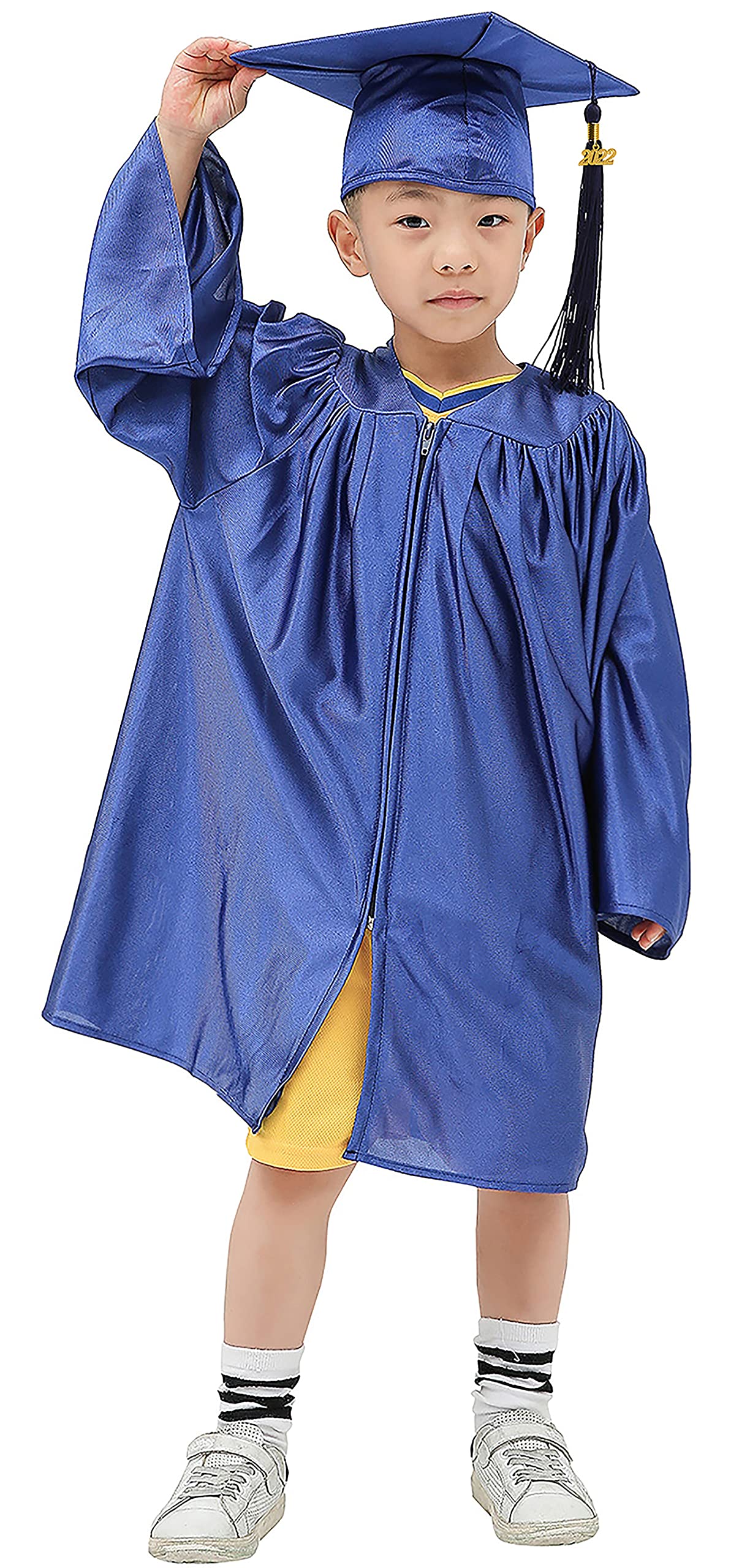 Shiny Kindergarten & Preschool Graduation Gown Cap Set with 2022 Tassel