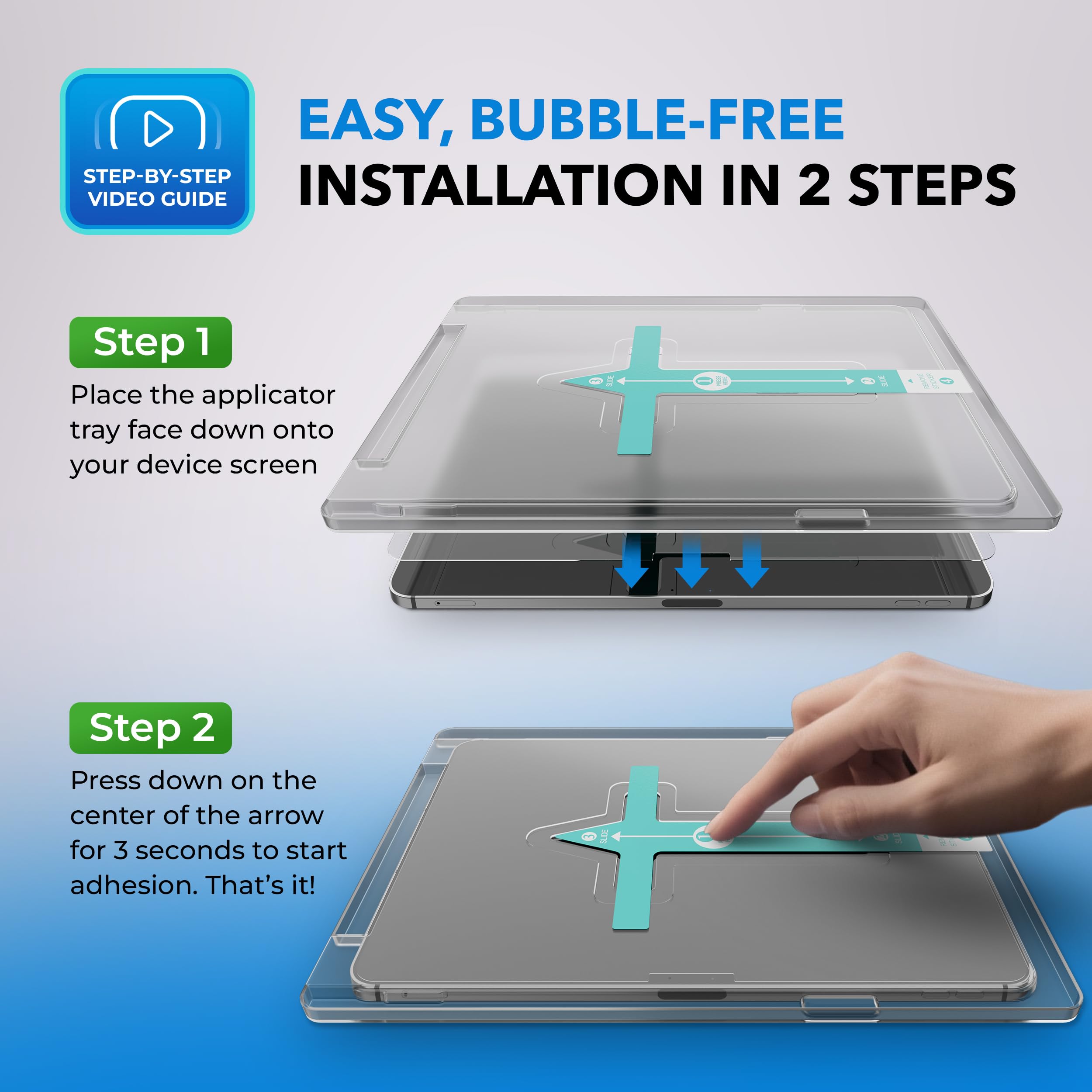 Deppa Pellicola Protettiva per iPad Air 10.9-inch (2022/2020, 5th/4th Gen) e iPad Pro 11-inch (2018-2022) con Kit Installazione