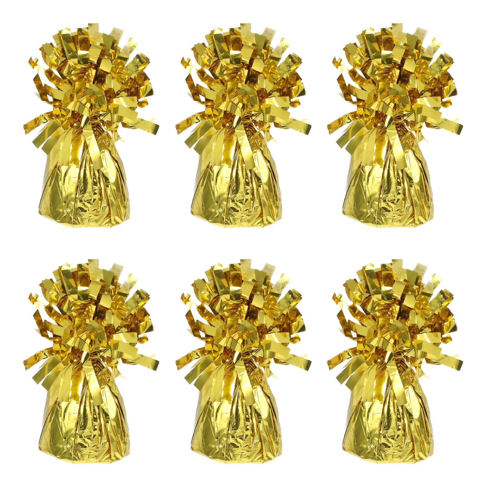 Goldene Ballongewichte 6 Stück aus PVC und Zement für Folienballons | Passend zu Latexballons, Hochzeit und Geburtstag, Innen Wie Außen Nutzbar, Stoppt das Aufsteigen