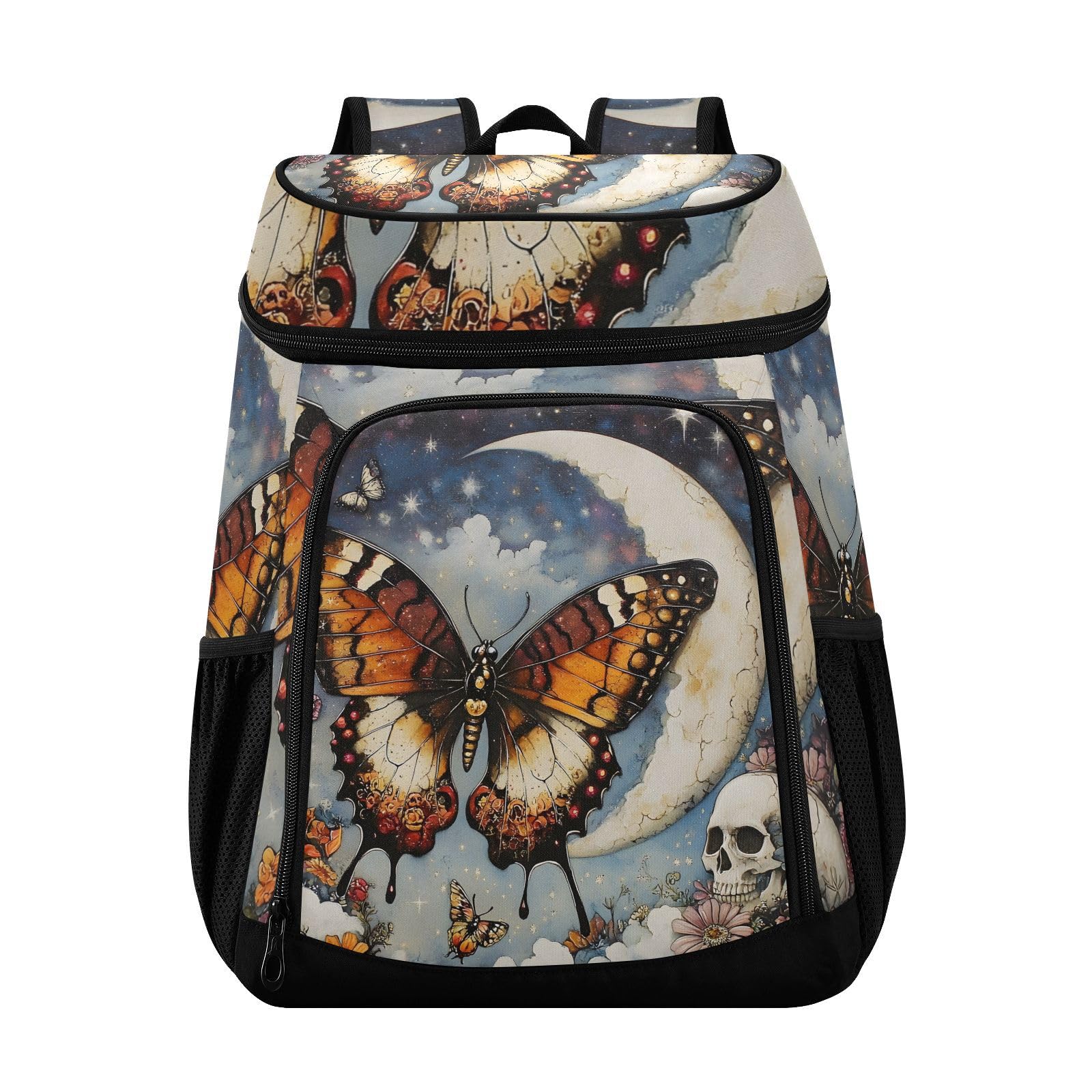 Butterfly Skeleton Butterflies J Cooler Backpack Cooler Insulated Leak Proof Lunch Backpack 36 Cans Waterproof Soft for Men Women Picnic Hiking Camping Beach