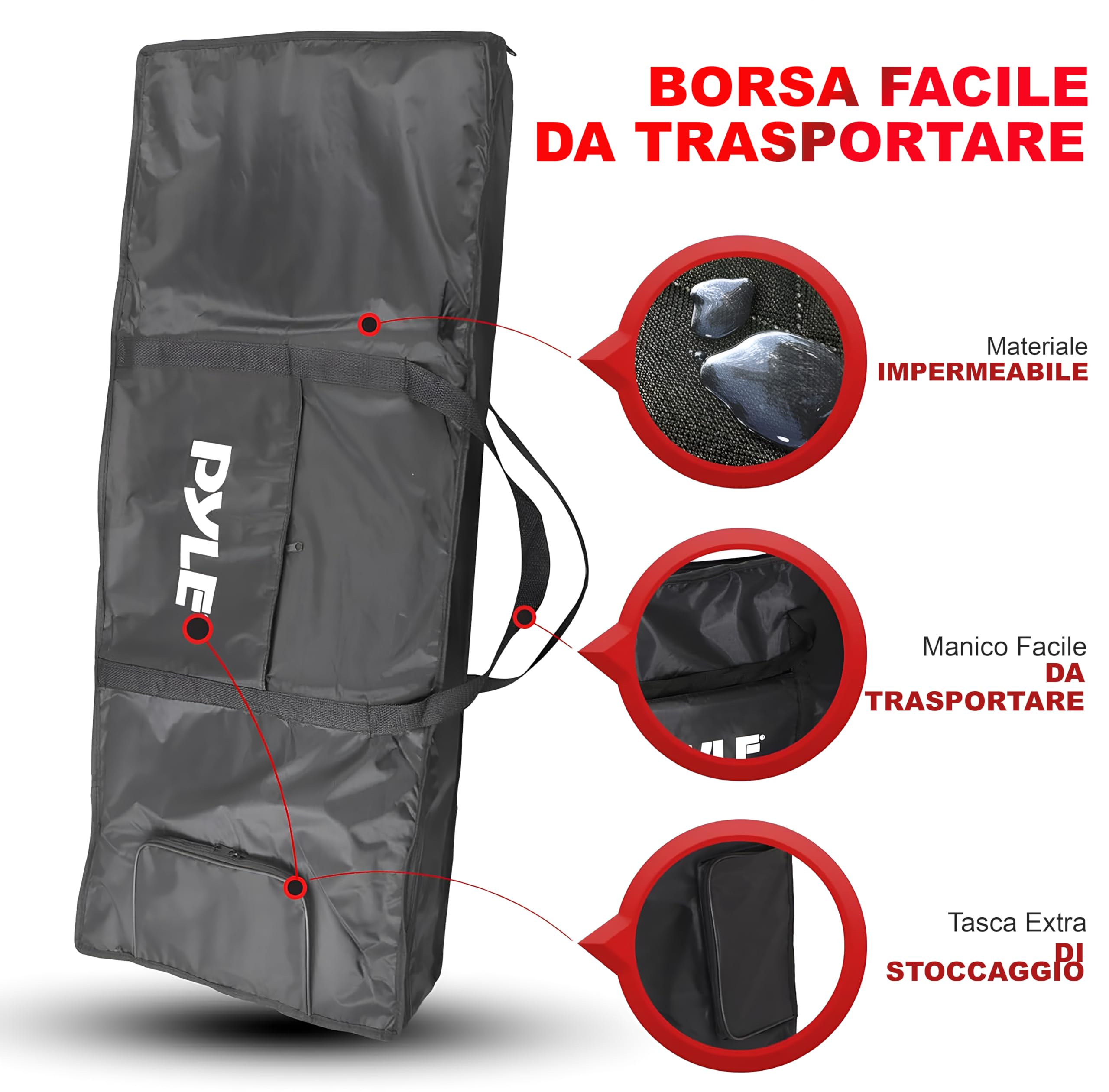 Pyle Pianoforte Digitale Portatile 2 in 1 a 61 Tasti, Tastiera Musicale e Pianola per Bambini e Adulti, con Pedale di Sostenuto, Cuffie, Borsa Impermeabile e Supporto