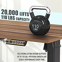 Vista 26 de SHW - Escritorio de pie eléctrico de altura regulable con memoria - 48 x 24 pulgadas, marrón rústico