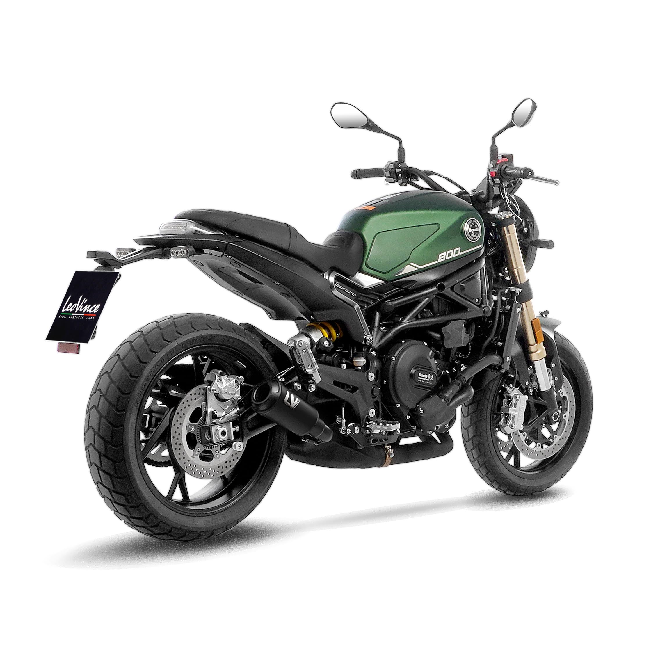 Endschalldämpfer LeoVince SLIP-ON SBK LV-10 FULL BLACK, Edelstahl schwarz, mit Zulassung für Benelli Leoncino 800