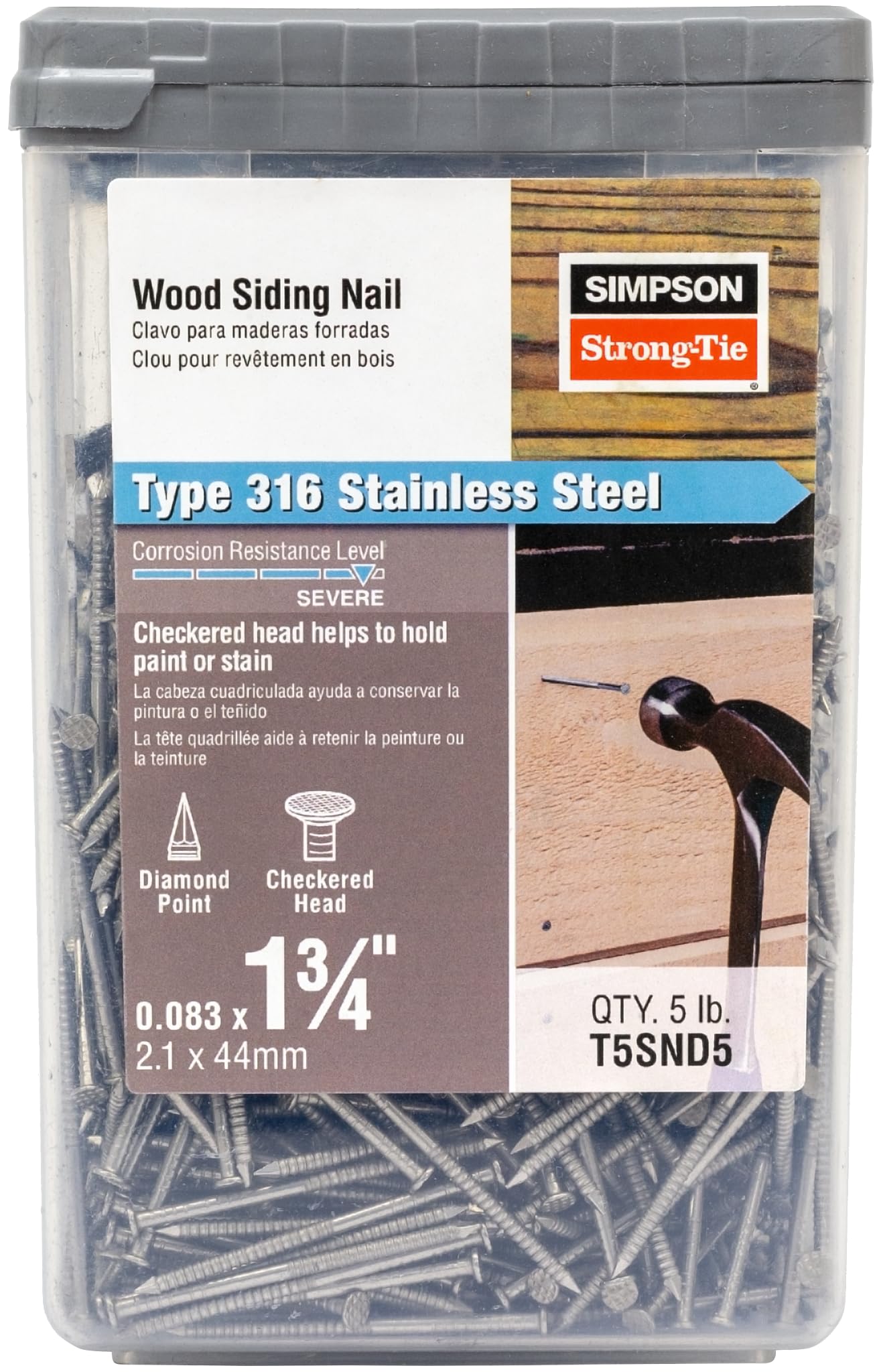 Simpson Strong-Tie T5SND5 Wood Siding Nail — 1-3/4 in. x .083 in
