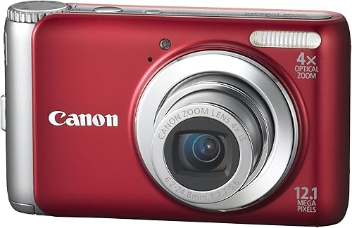 Canon PowerShot A3100IS Cámara digital de 12,1 MP con zoom estabilizado de imagen óptica 4x y LCD de 2,7 pulgadas (rojo)