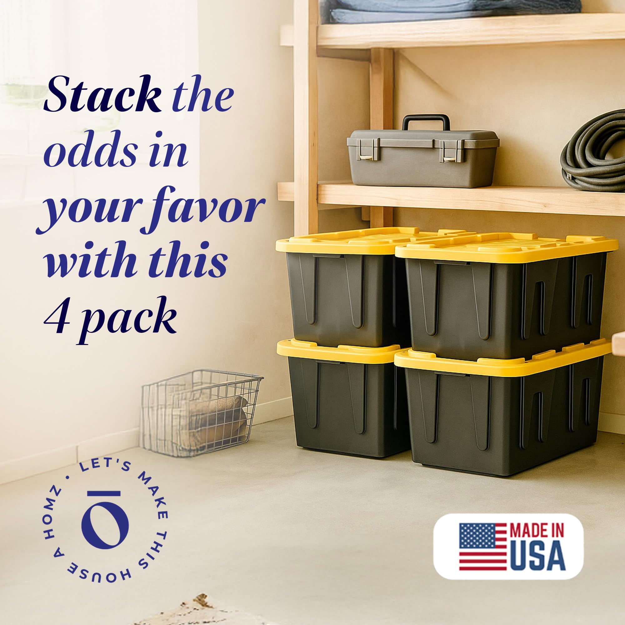 Amazon.com: HOMZ 4-Pack Durabilt Tote, Heavy Duty Plastic Storage Amazon.com: HOMZ 4-Pack Durabilt Tote, Heavy Duty Plastic Storage