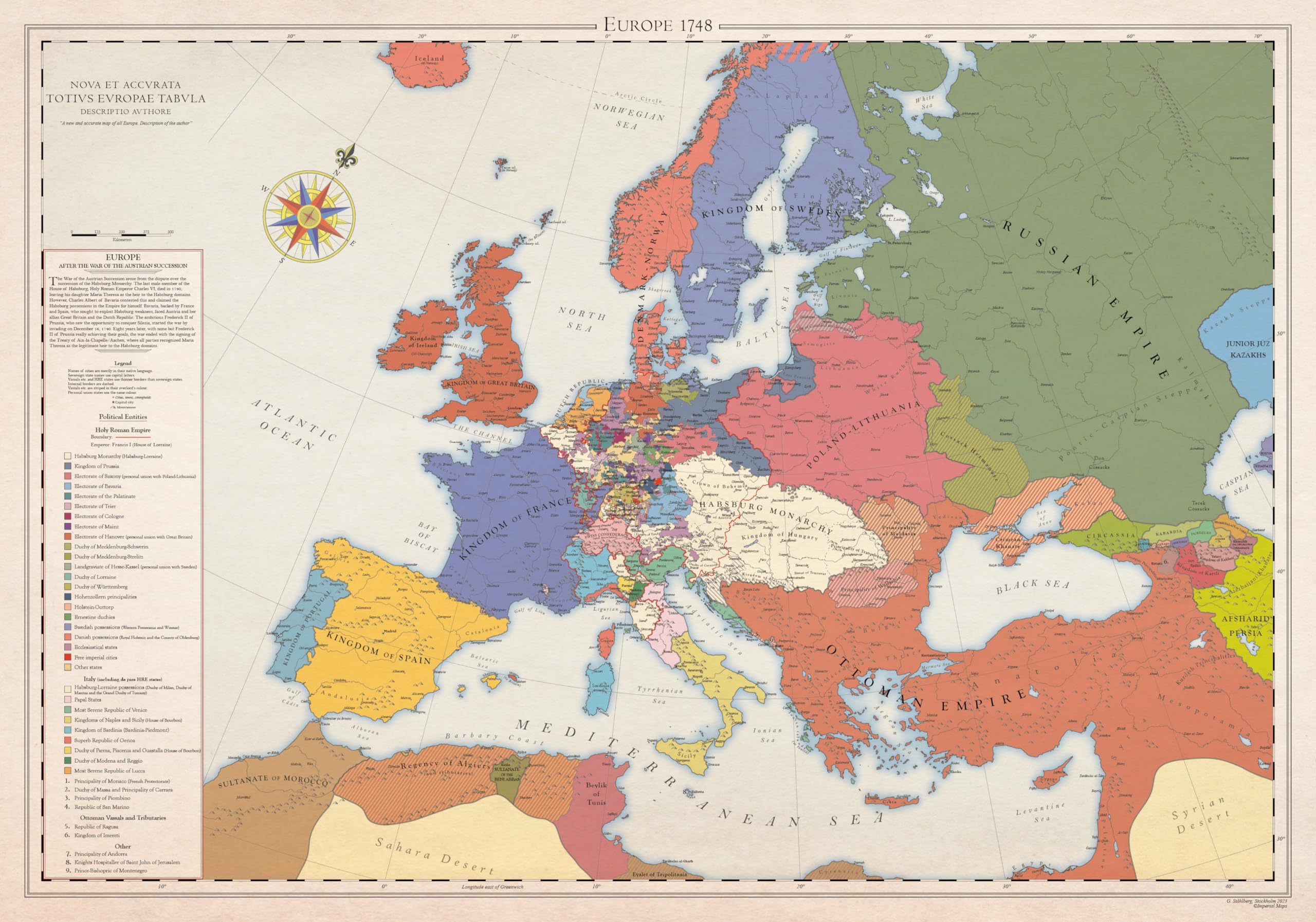 Europa 1748, Mapa Histórico (100x70cm)