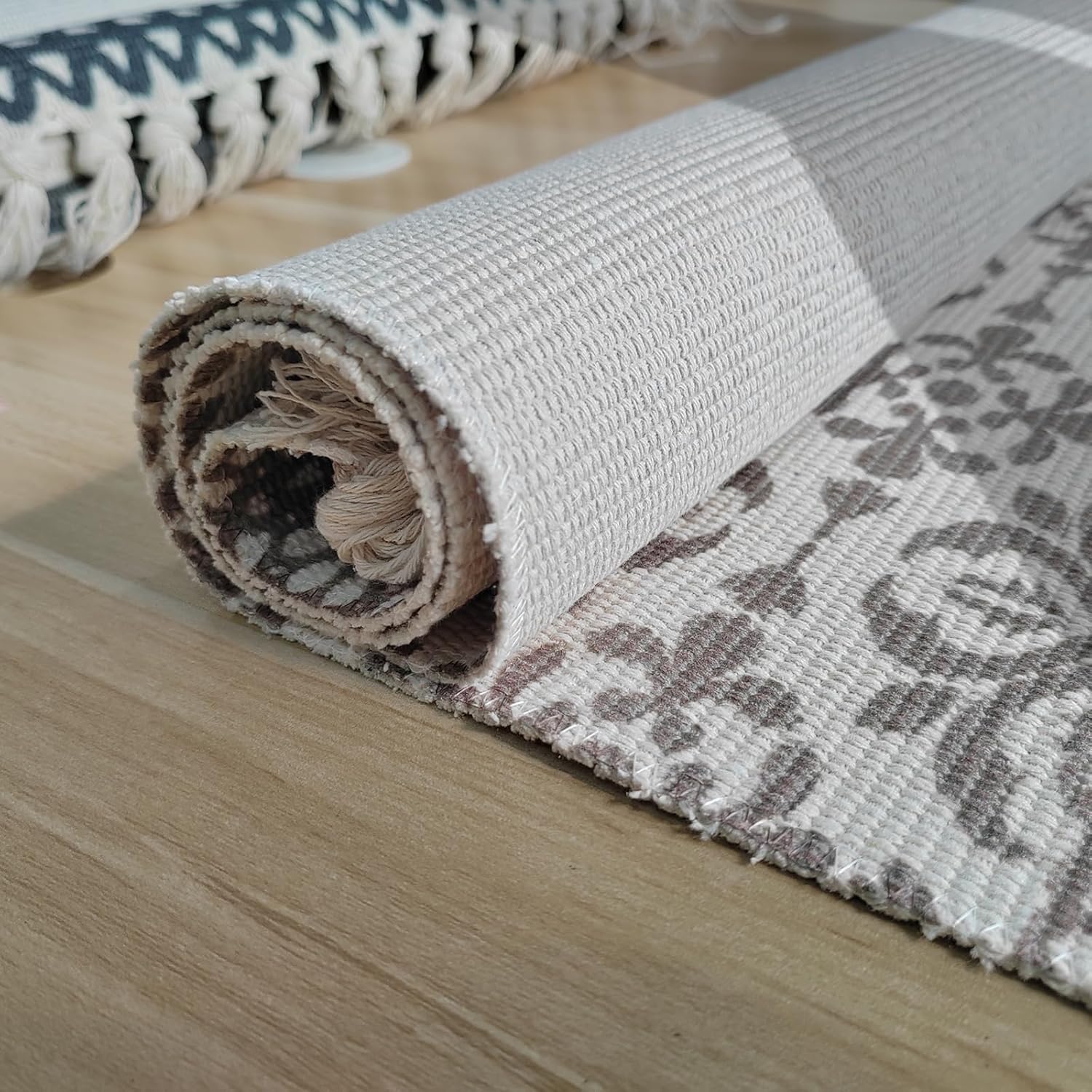 INKAROBOX Cotton Rugs with Tassel Woven Cotton Throw Rug Runner for Kitchen Living Room, Bedroom, Laundry Room - Image 3