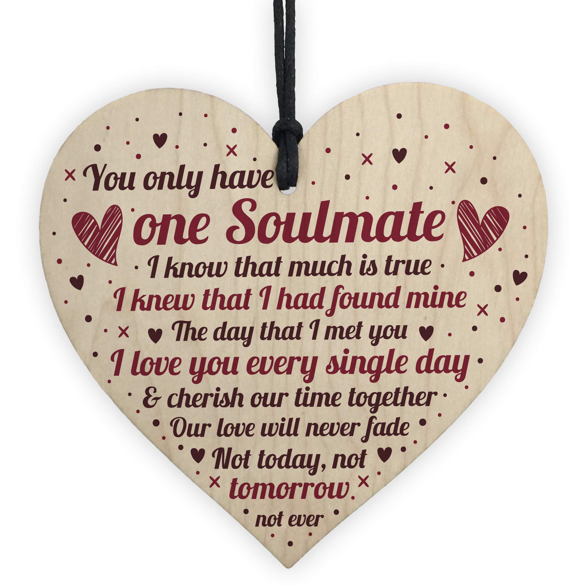 Red Ocean Valentines Day Anniversary Soulmate For Husband Wife Boyfriend Girlfriend Keepsake Plaque