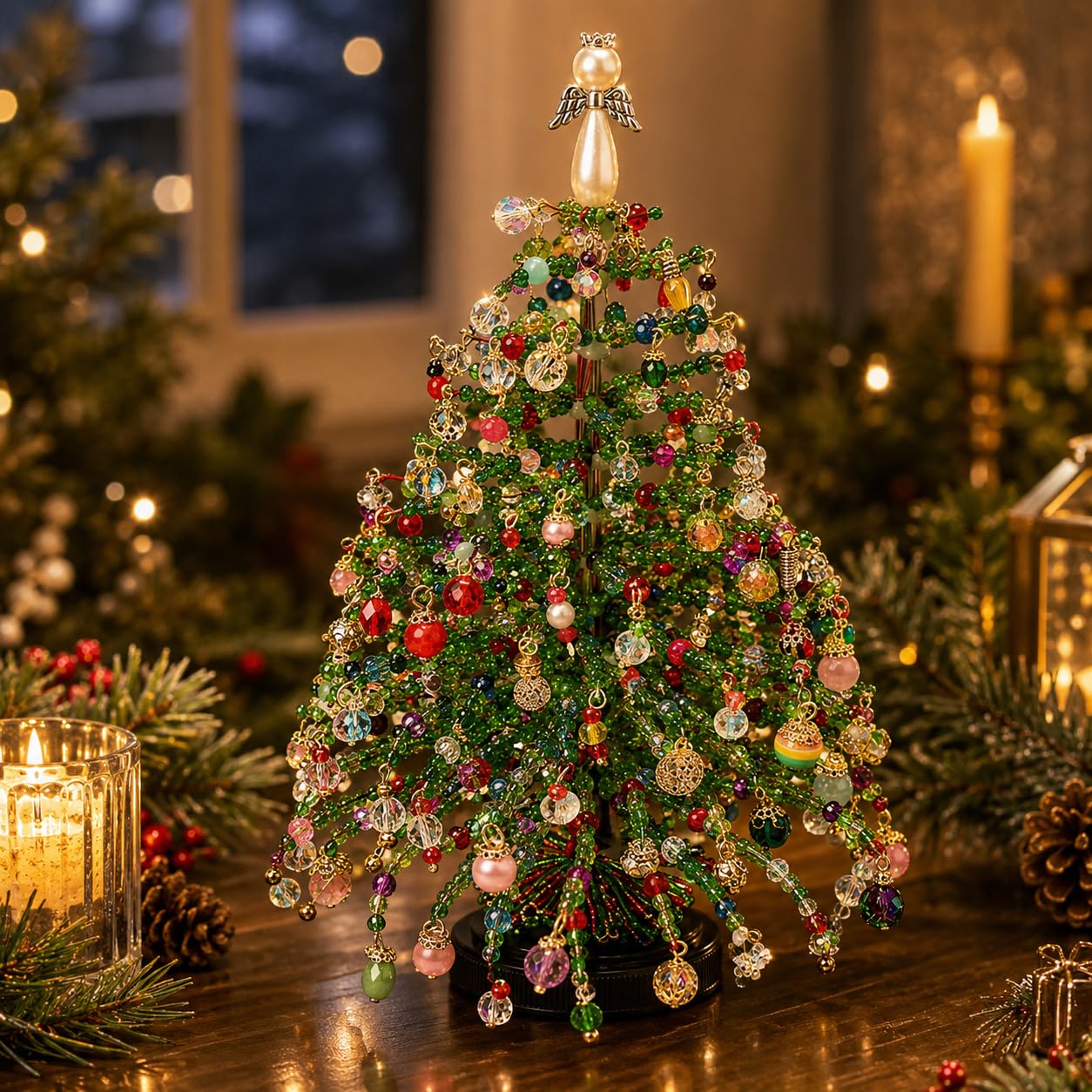 DIY Beaded Christmas Tree Kit, Beaded Christmas Tree Kit with Lights(#D)