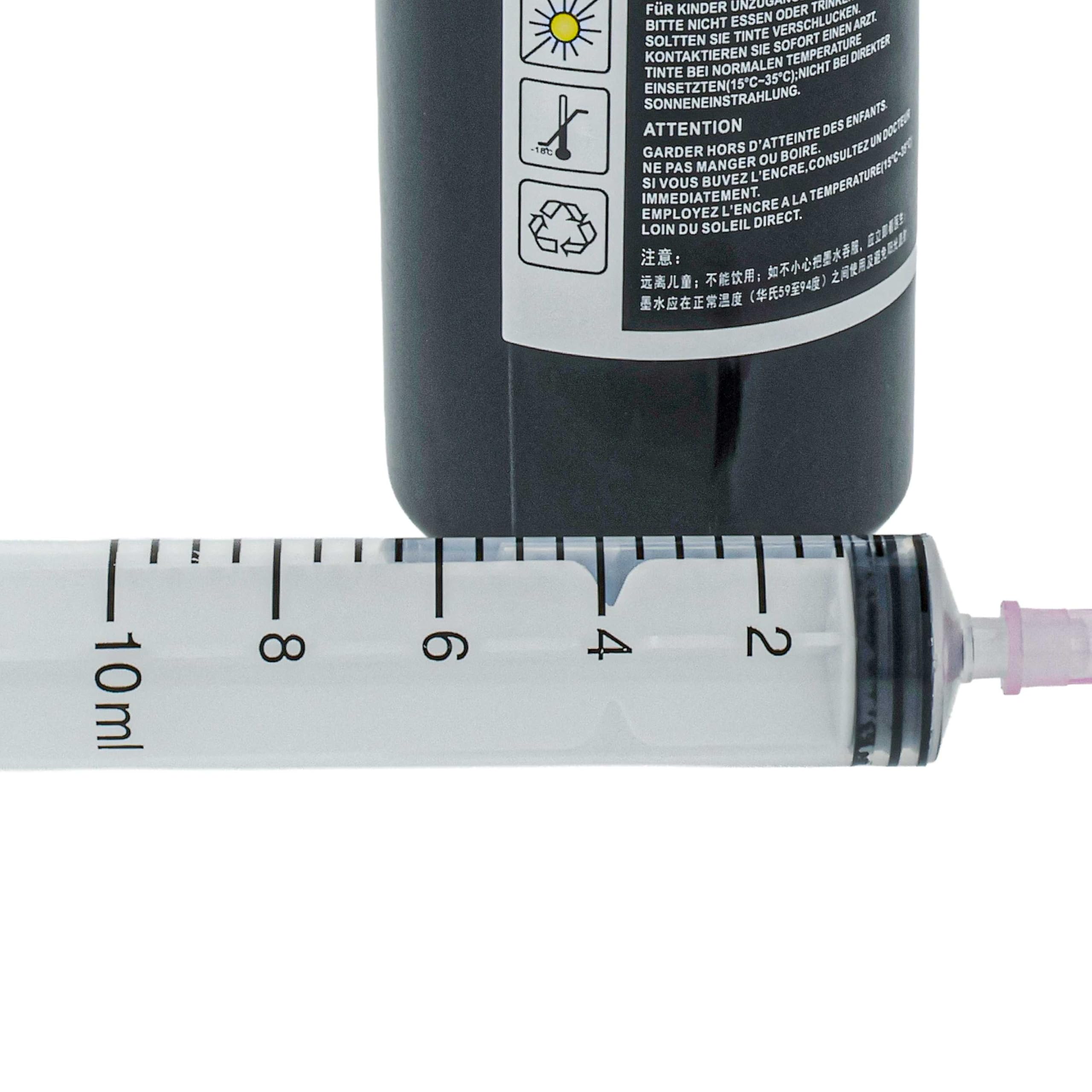 vhbw Encre de Recharge pour imprimante - Encre Rechargeable Dye Noir, 100ml